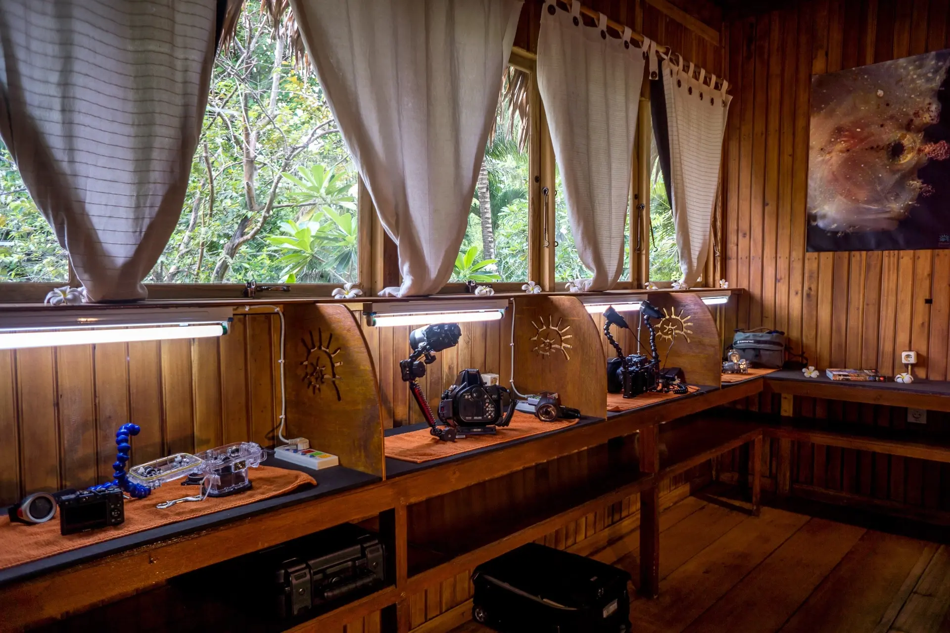 Camera room at the dive centre at Siladen Resort & Spa in Indonesia