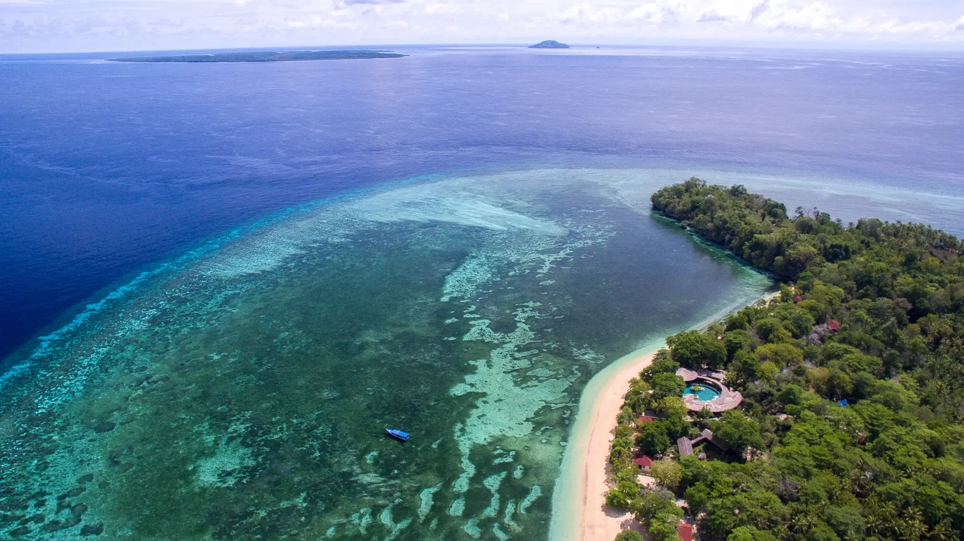 Aerial of Siladen Resort & Spa in Indonesia