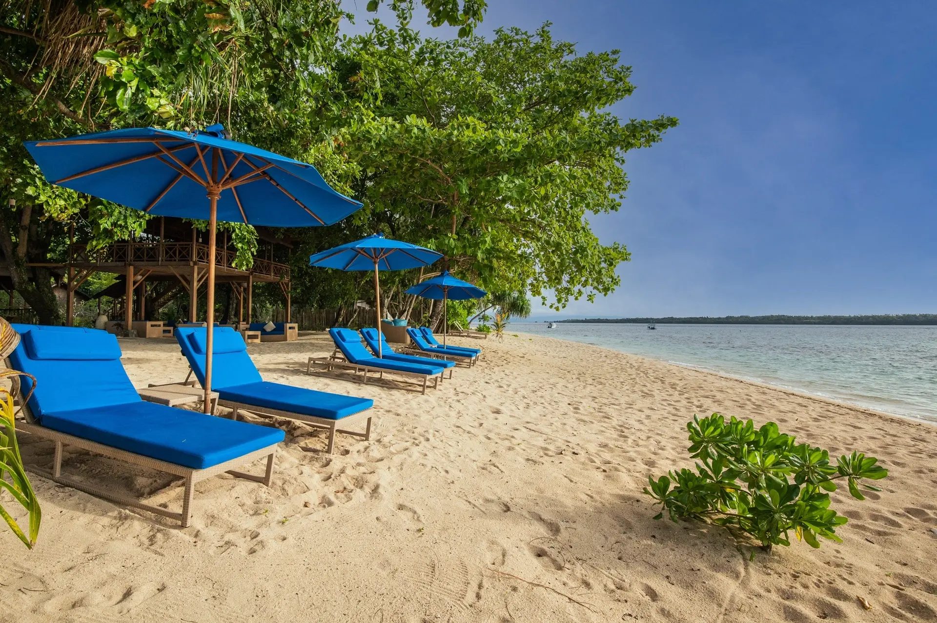 Sun loungers at Siladen Resort & Spa in Indonesia