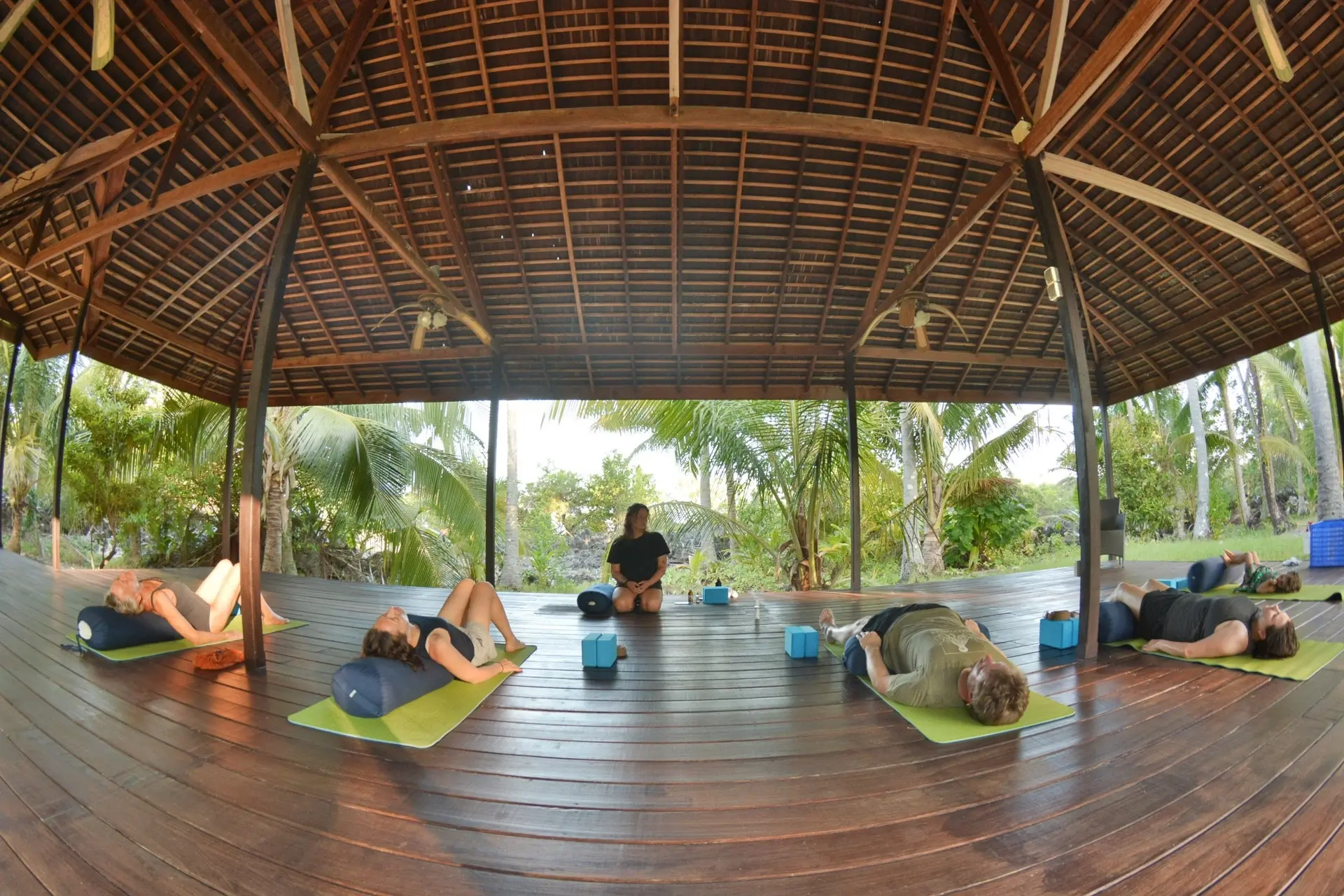 Yoga class at Virgin Cocoa Island Resort in Derawan, Indonesia