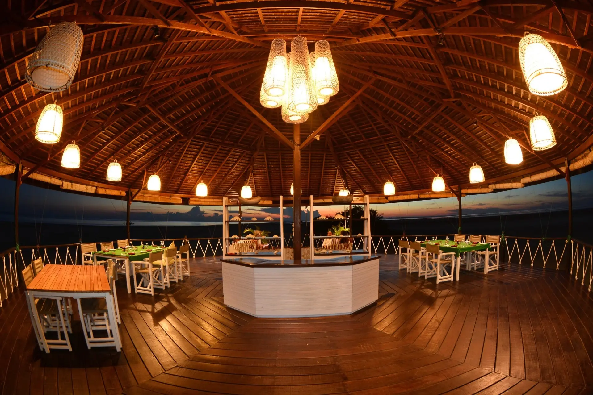 Restaurant at Virgin Cocoa Island Resort in Derawan, Indonesia
