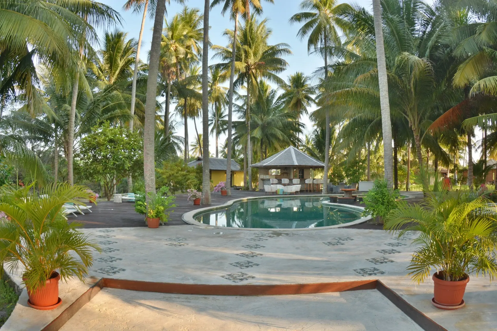 Swimming pool at Virgin Cocoa Island Resort in Derawan, Indonesia
