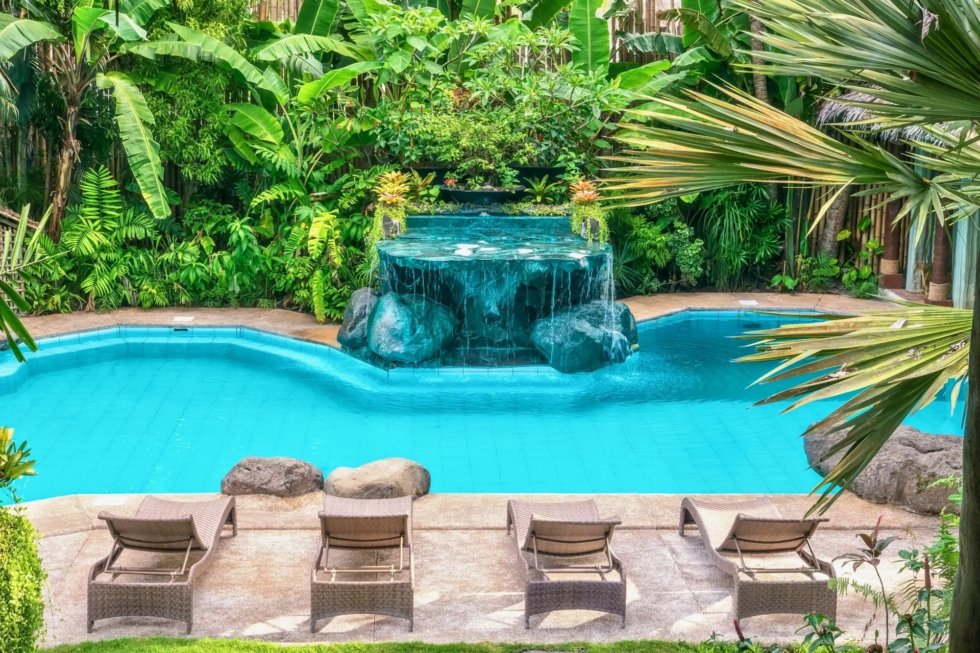 Swimming pool at Atlantis Dive Resort in Dumaguete, the Philippines