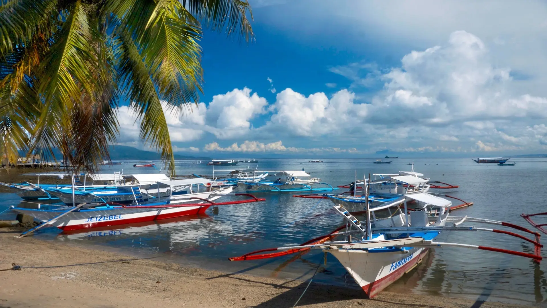 Boats at Atlantis Dive Resort in Puerto Galera, the Philippines