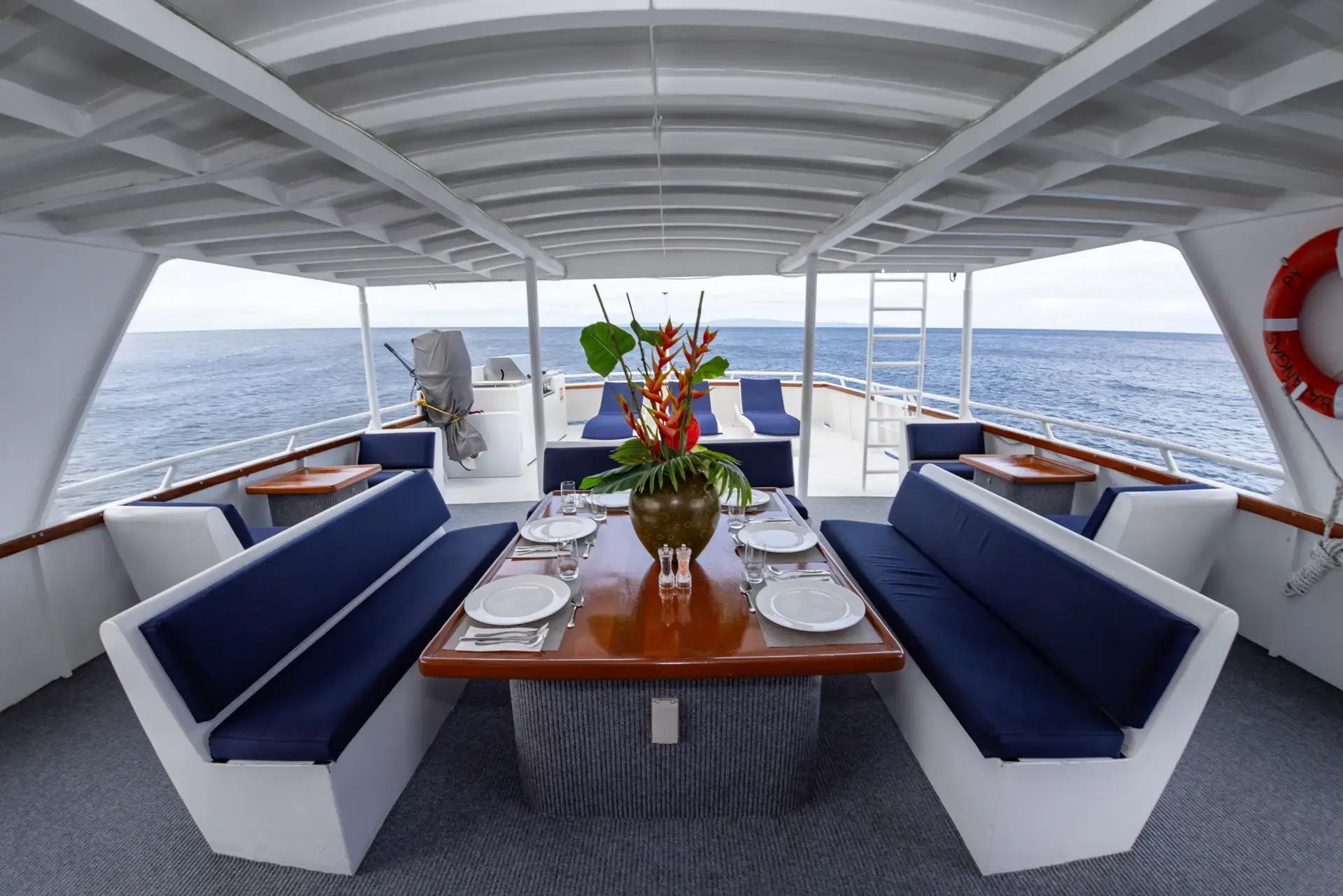 Dining area on board Atlantis Adventurer liveaboard in the Philippines