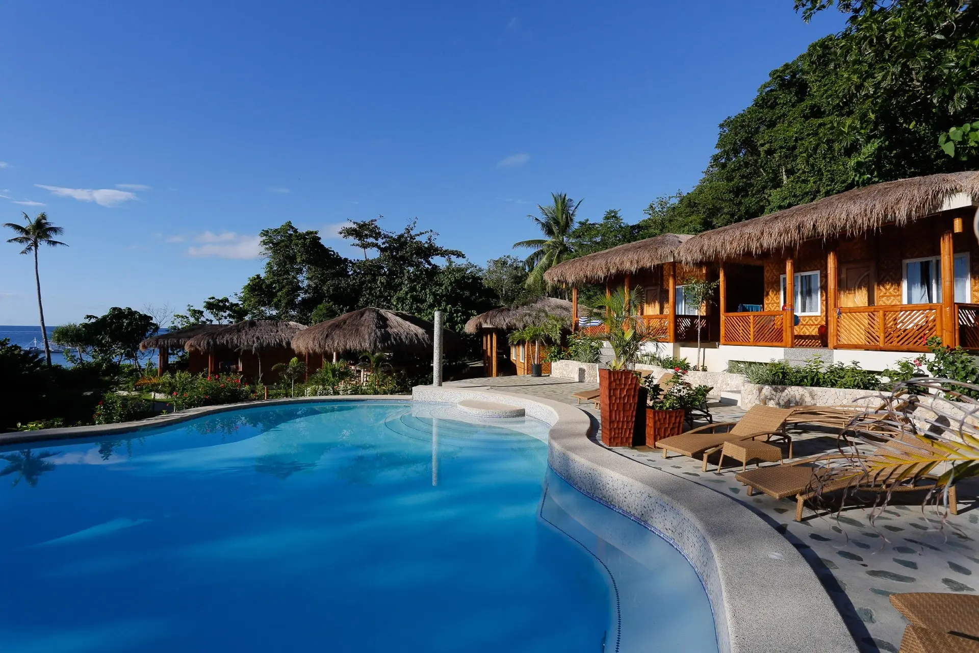 Swimming pool at Magic Oceans Resort in Bohol, the Philippines