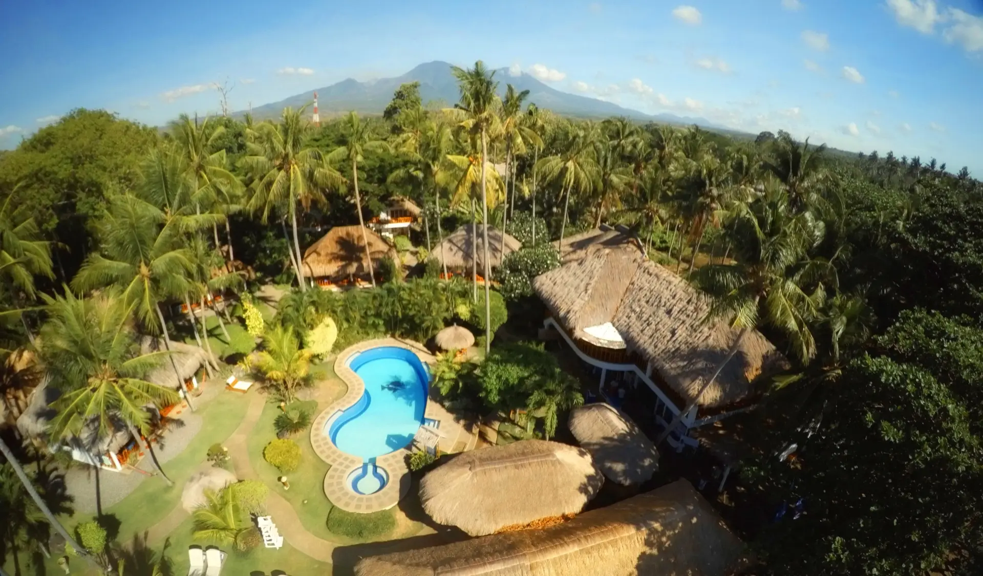 Aerial of Pura Vida Resort in Dauin, the Philippines