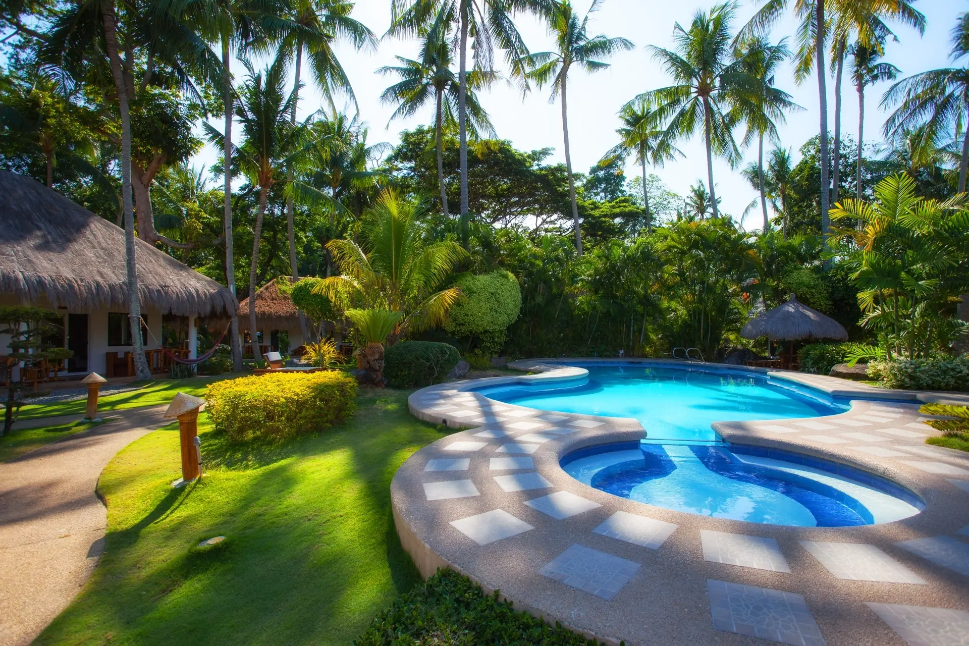 Swimming pool at Pura Vida Resort in Dauin, the Philippines