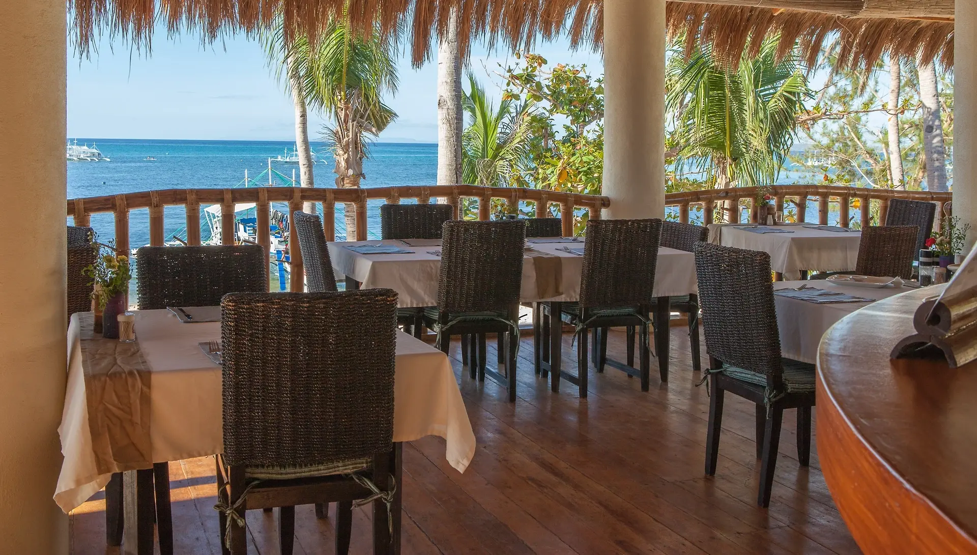 Dining area at Ocean Vida Resort in Malapascua, the Philippines