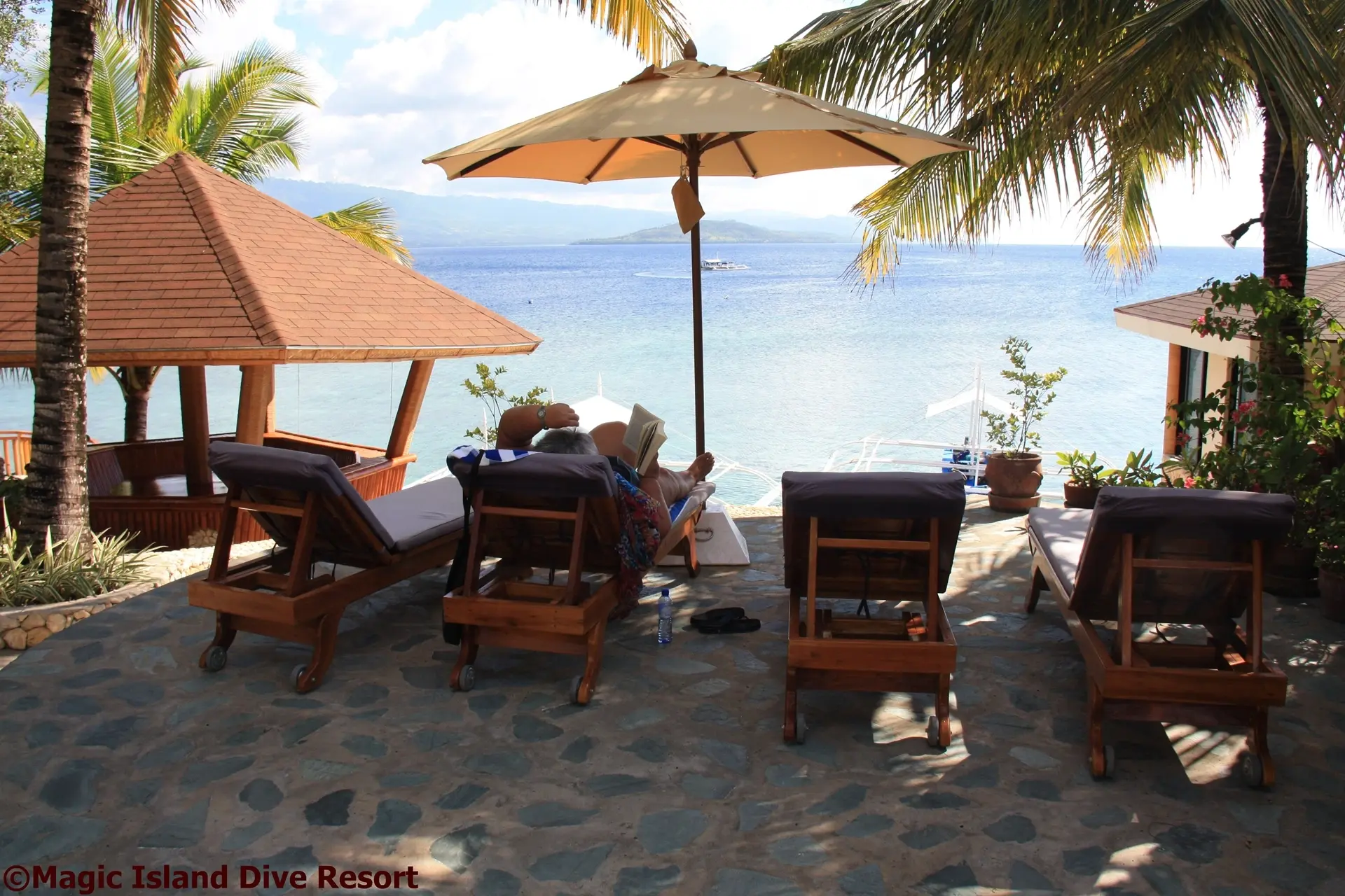 View of the sea from Magic Island Resort in Moalboal, the Philippines