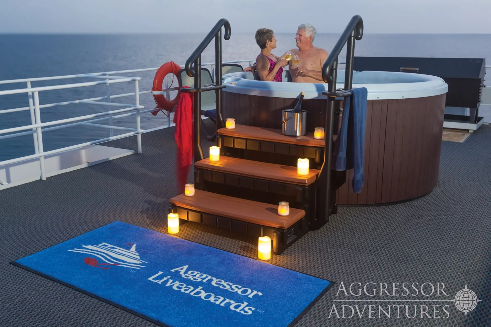 Hot tub on Bahamas Aggressor II, Bahamas