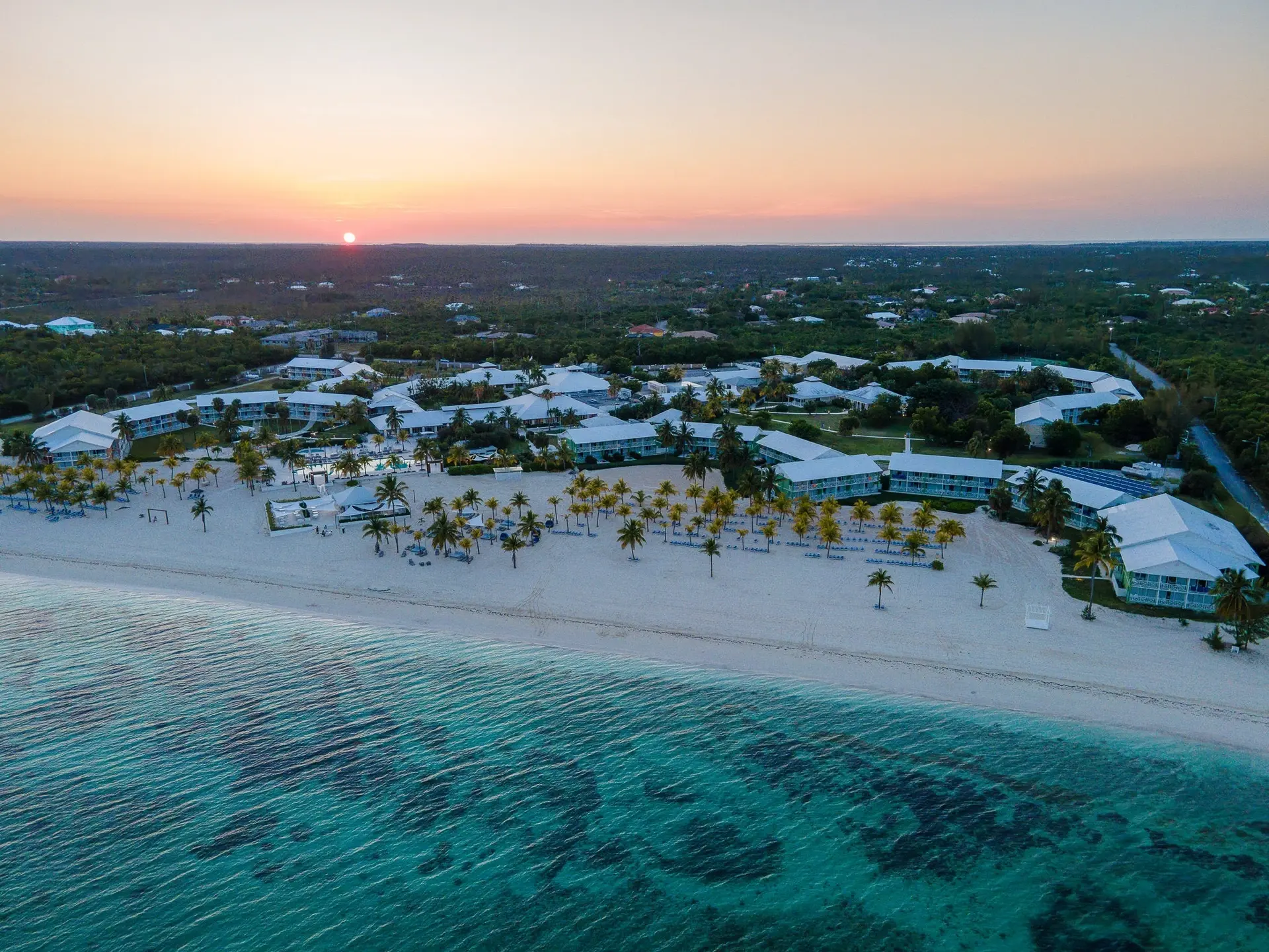 Aerial of Viva Fortuna Beach resort in Grand Bahama, the Bahamas