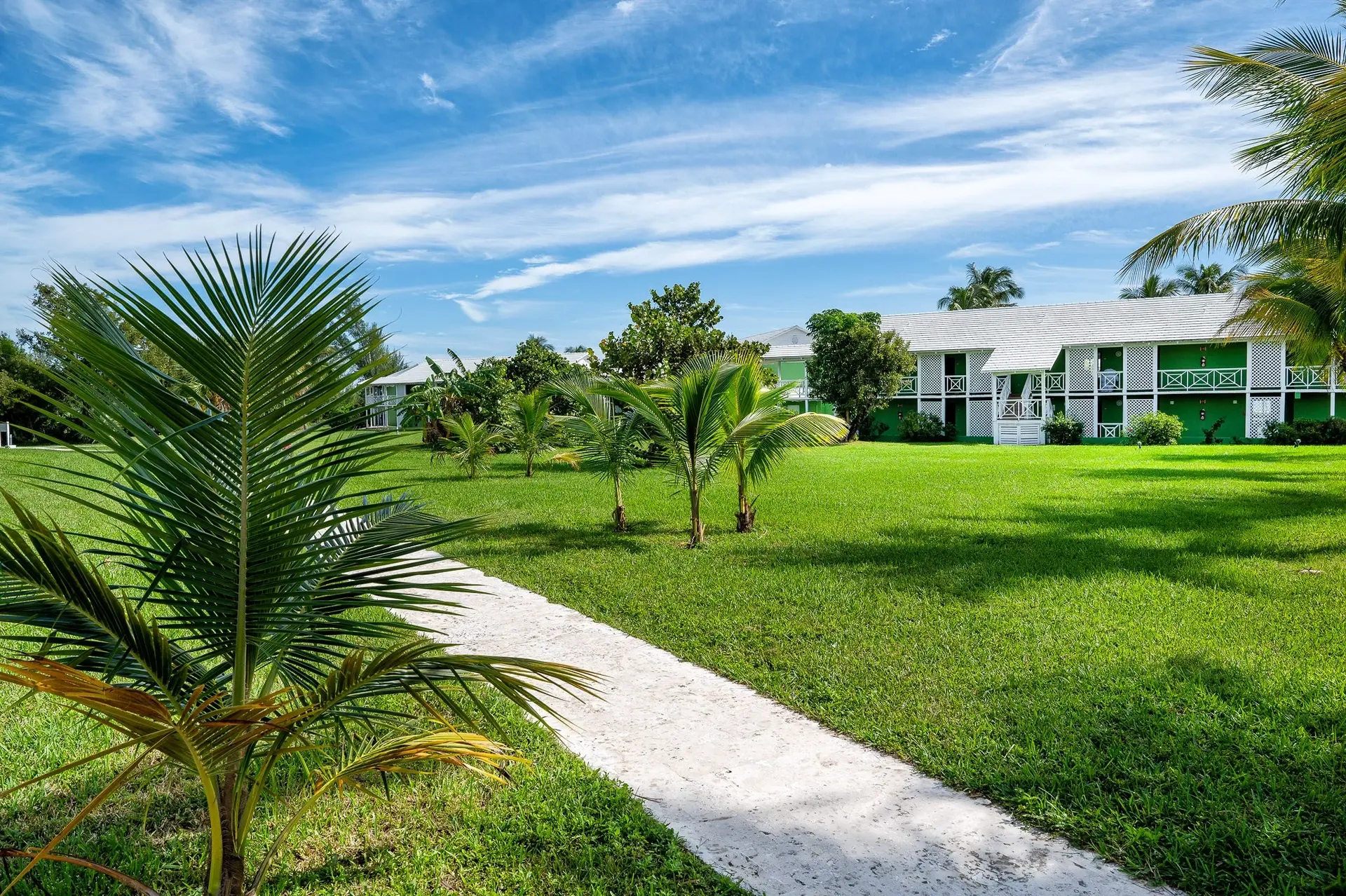 Gardens at Viva Fortuna Beach resort in Grand Bahama, the Bahamas