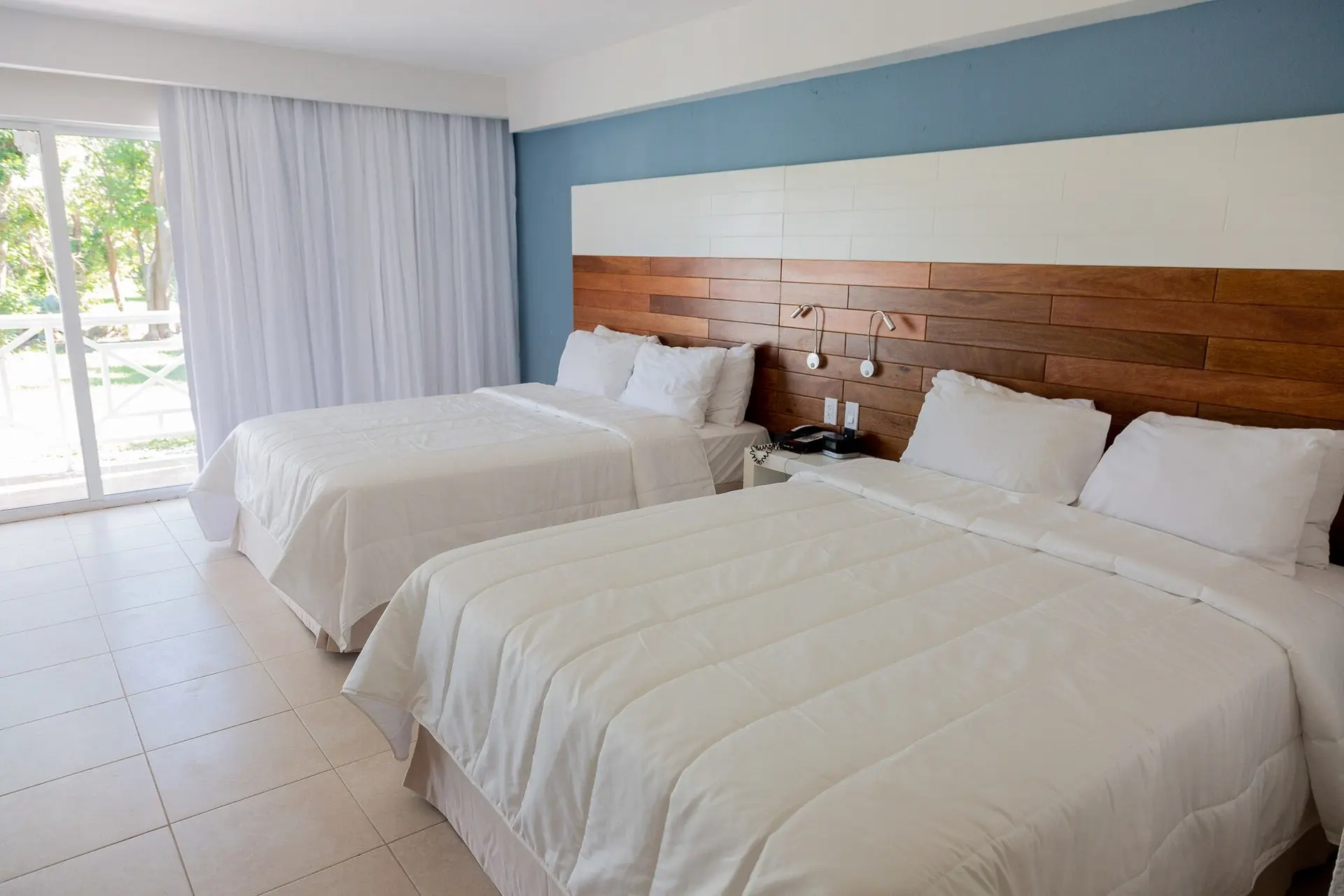 Twin bedroom at Viva Fortuna Beach resort in Grand Bahama, the Bahamas