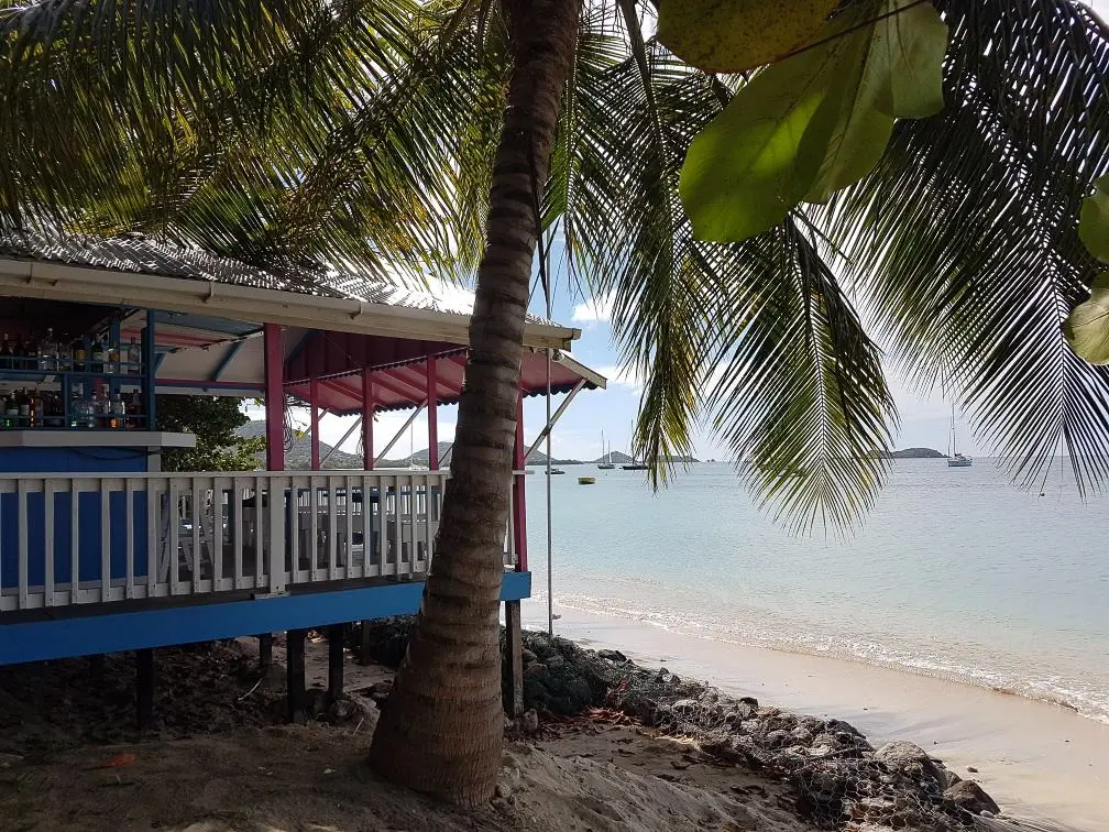 Beach at Green Roof Inn in the Caribbean island of Carriacou