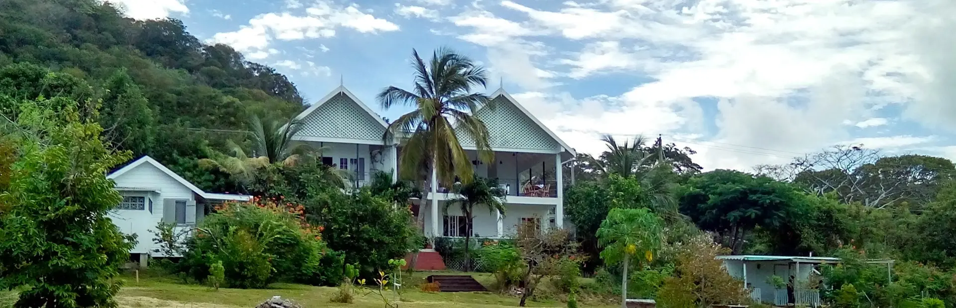 View of Green Roof Inn in the Caribbean island of Carriacou