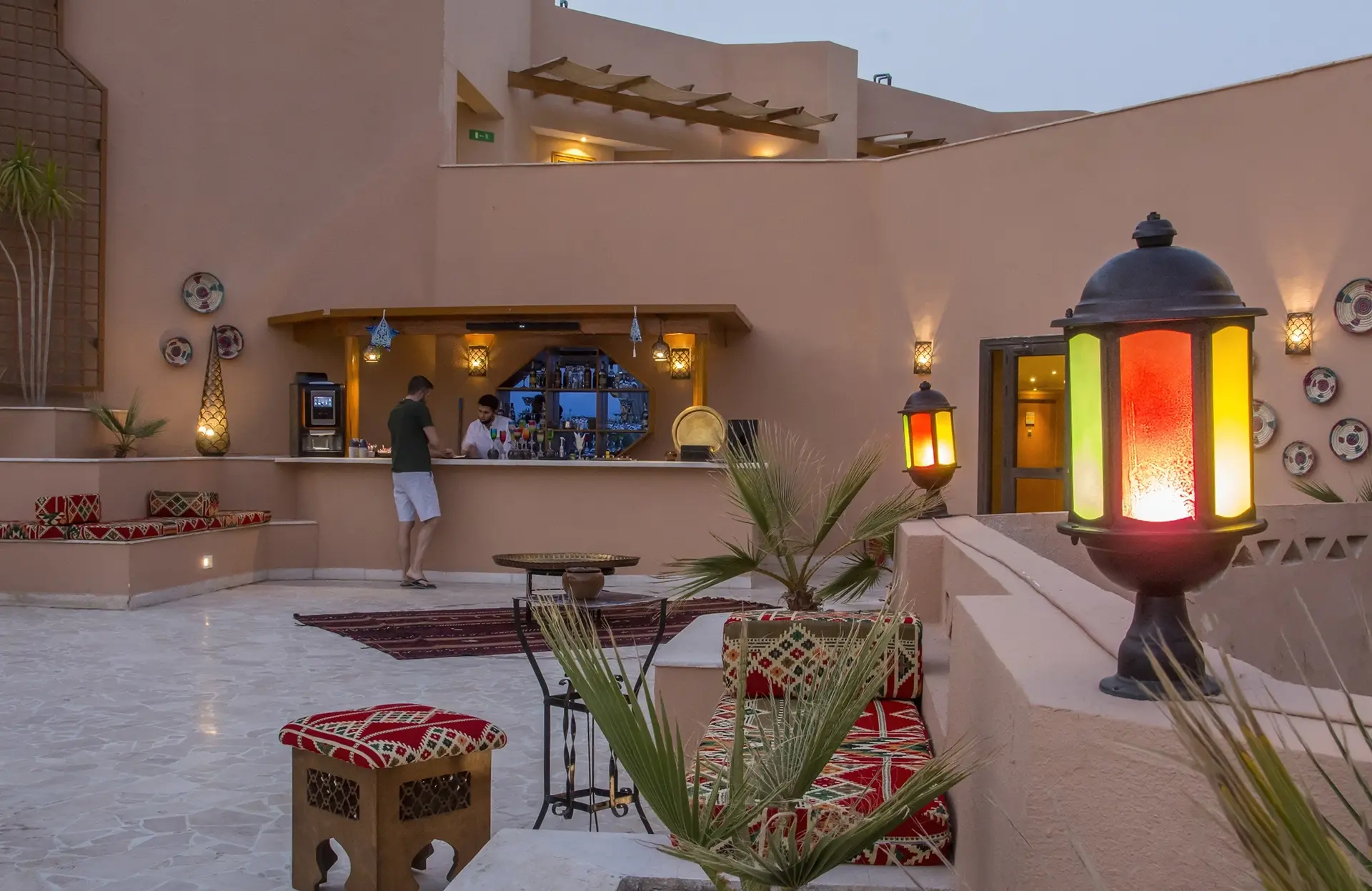 Sun deck bar at Continental Hotel Hurghada in Egypt