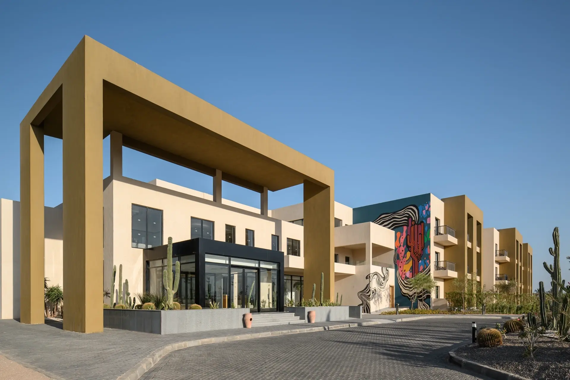 Exterior view of The Kaktus Hotel Soma Bay, Egypt.