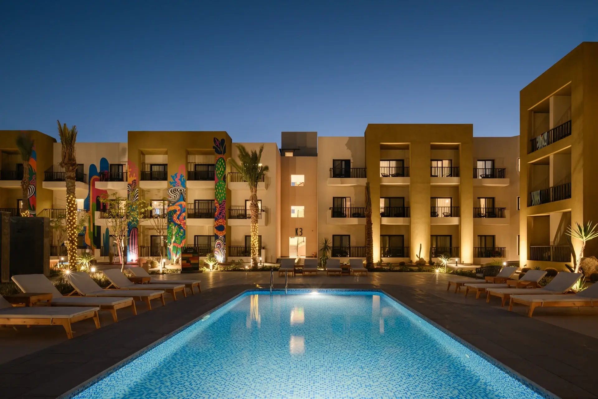 The pool at The Kaktus Hotel Soma Bay, Egypt.