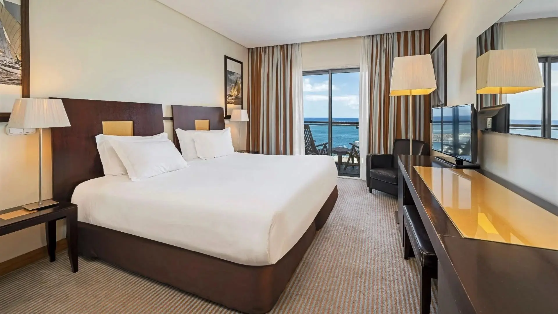 Ocean view bedroom at Hotel Marina Atlantico in Ponta Delgada, Sao Miguel, the Azores