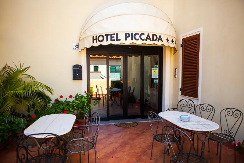 Entrance to Hotel Piccada in Sardinia