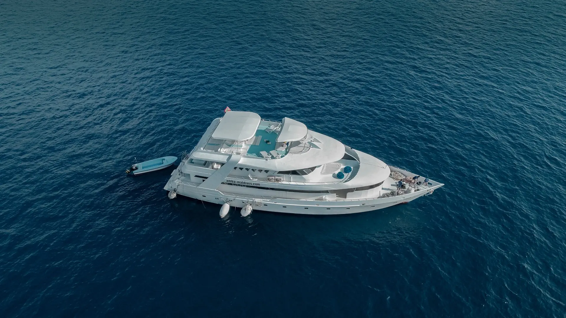 Birdseye view of Amba Liveaboard, Maldives