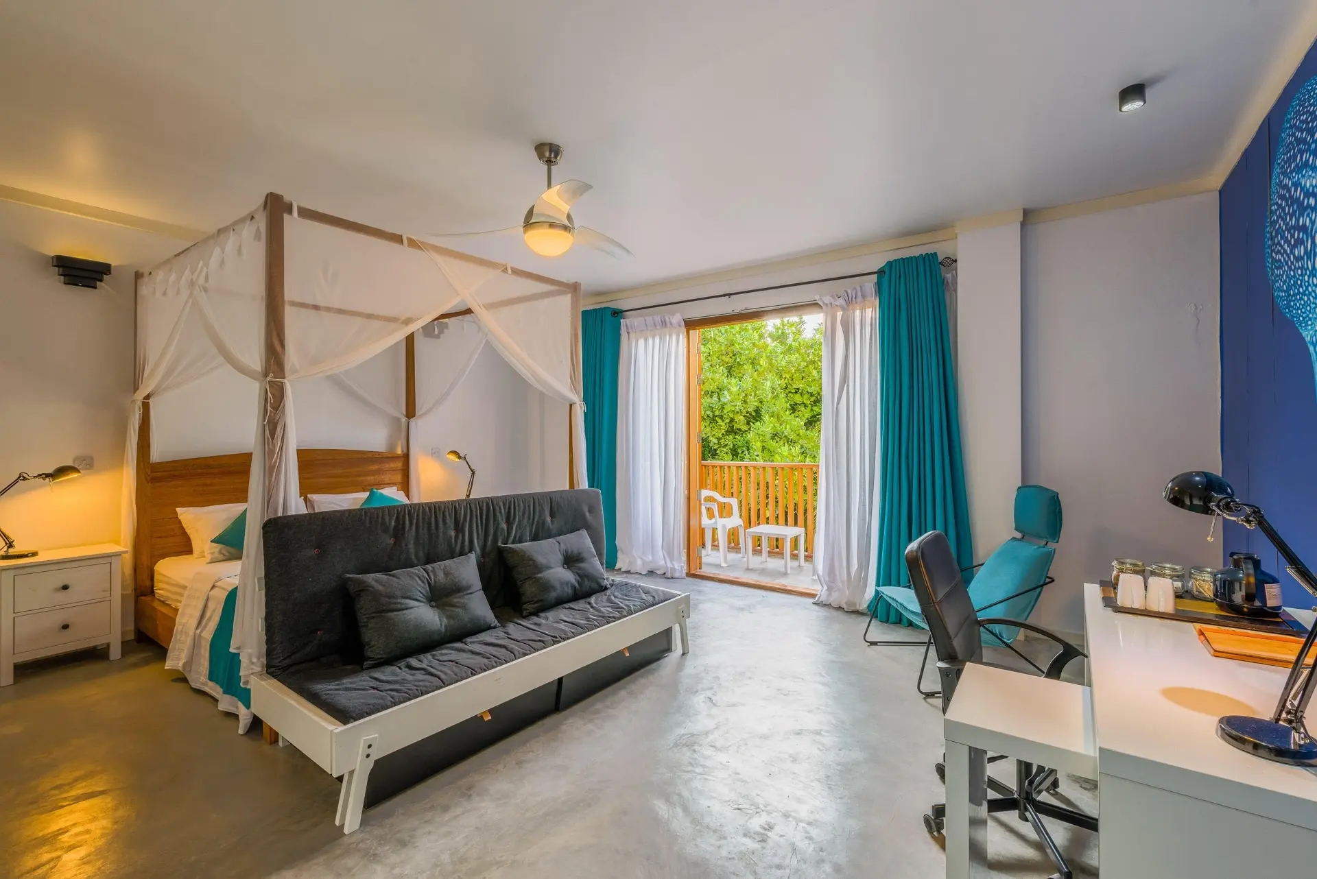 Double bedroom at Boutique Beach in the Maldives