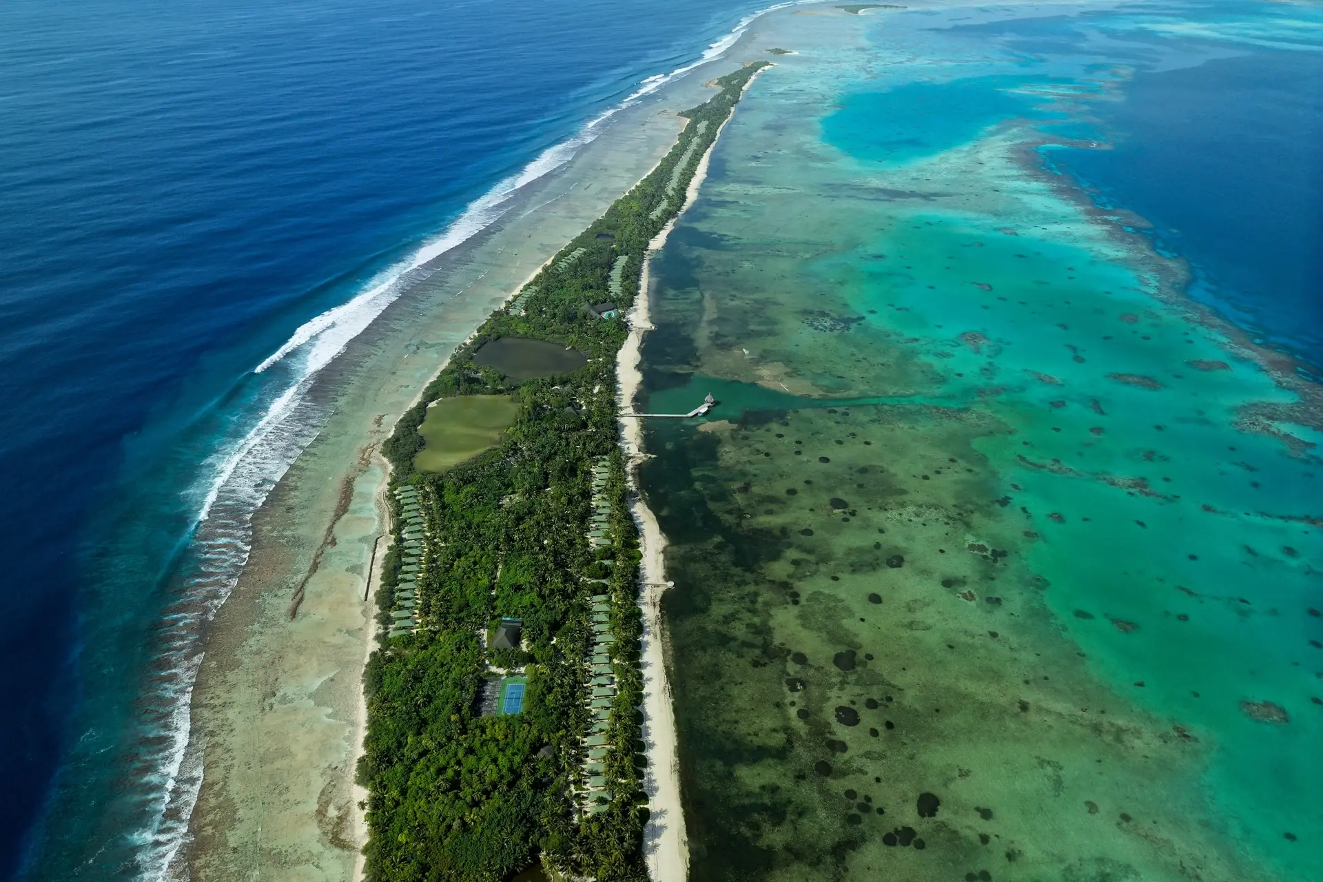 Aerial of Canareef Resort in the Maldives