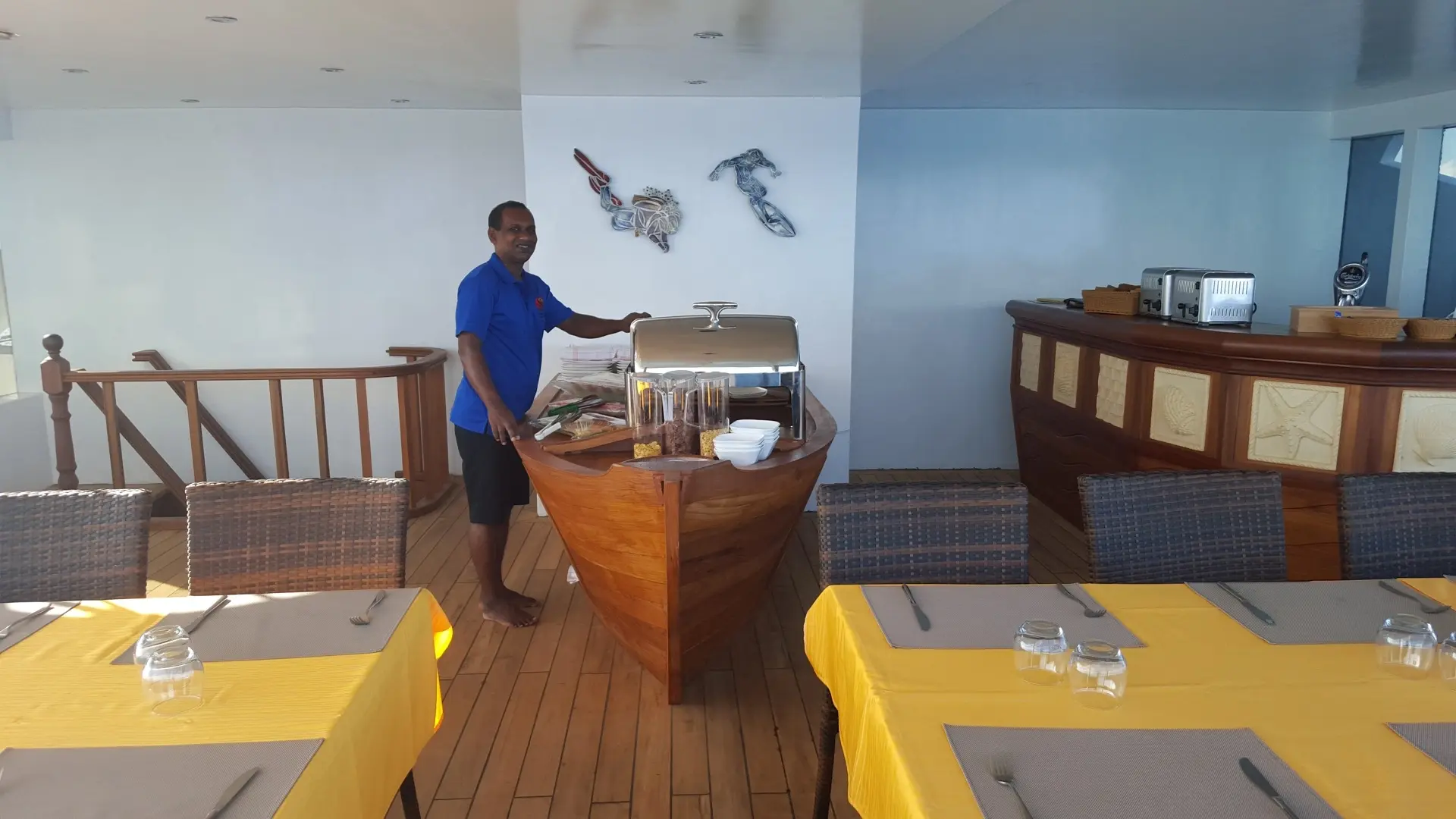 Dining area on Carpe Novo, Maldives