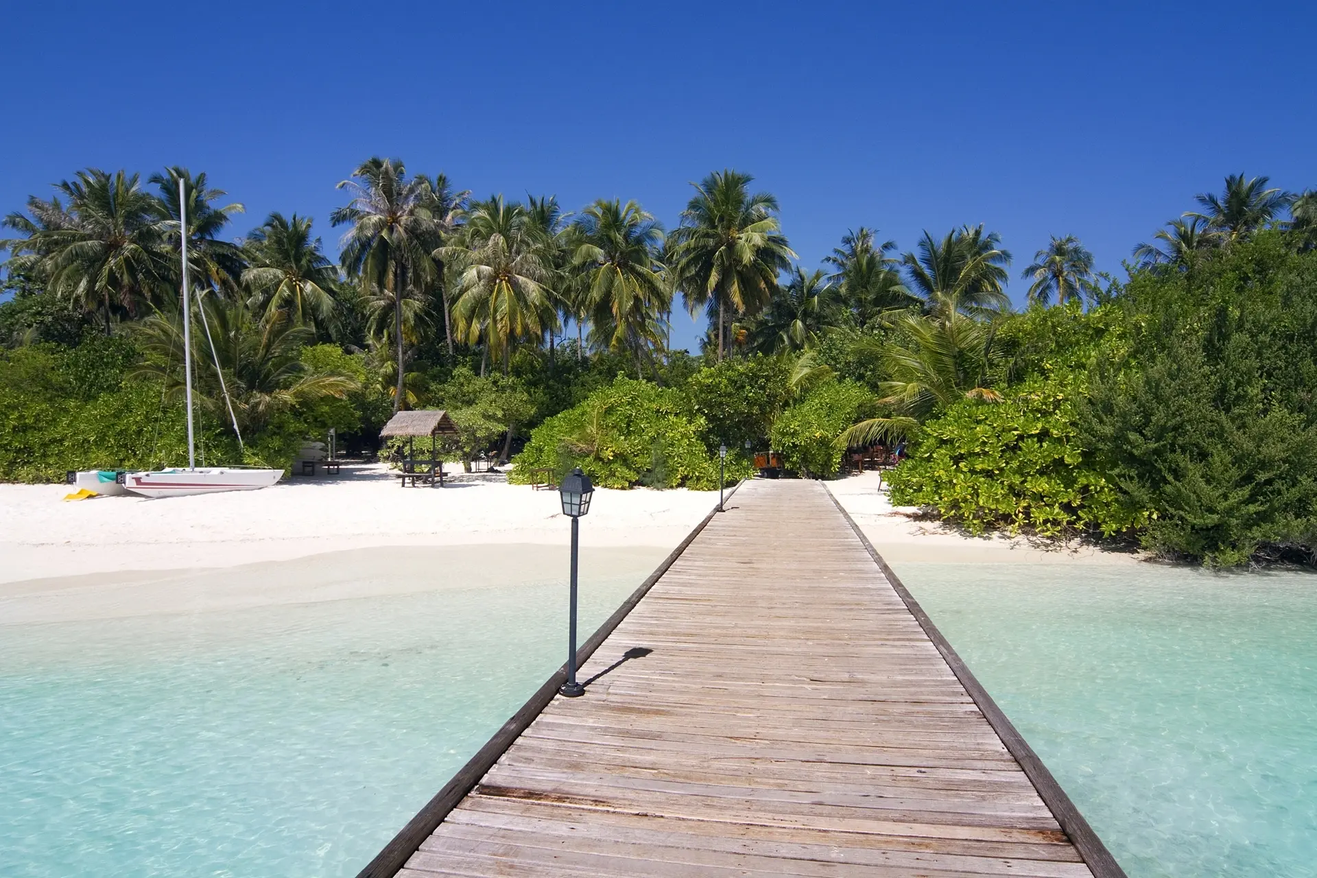 Beach at Embudu Village accommodation in the Maldives