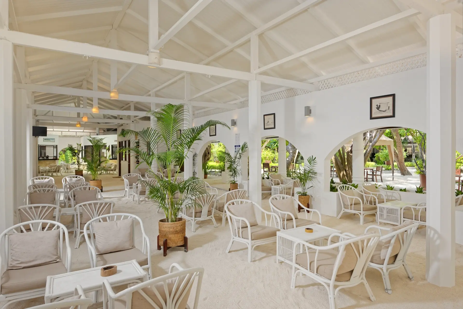 Lobby at Embudu Village accommodation in the Maldives