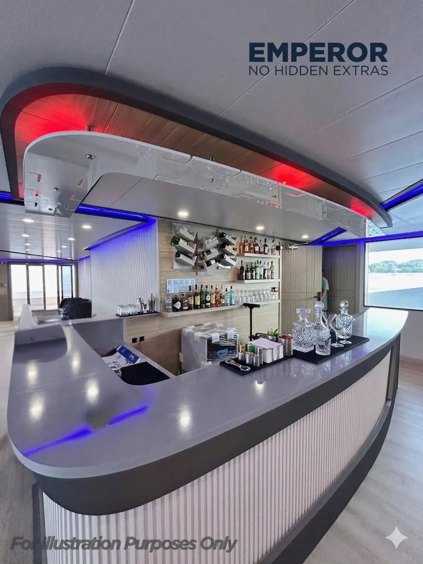Illustration of the bar on Emperor Explorer II, Maldives