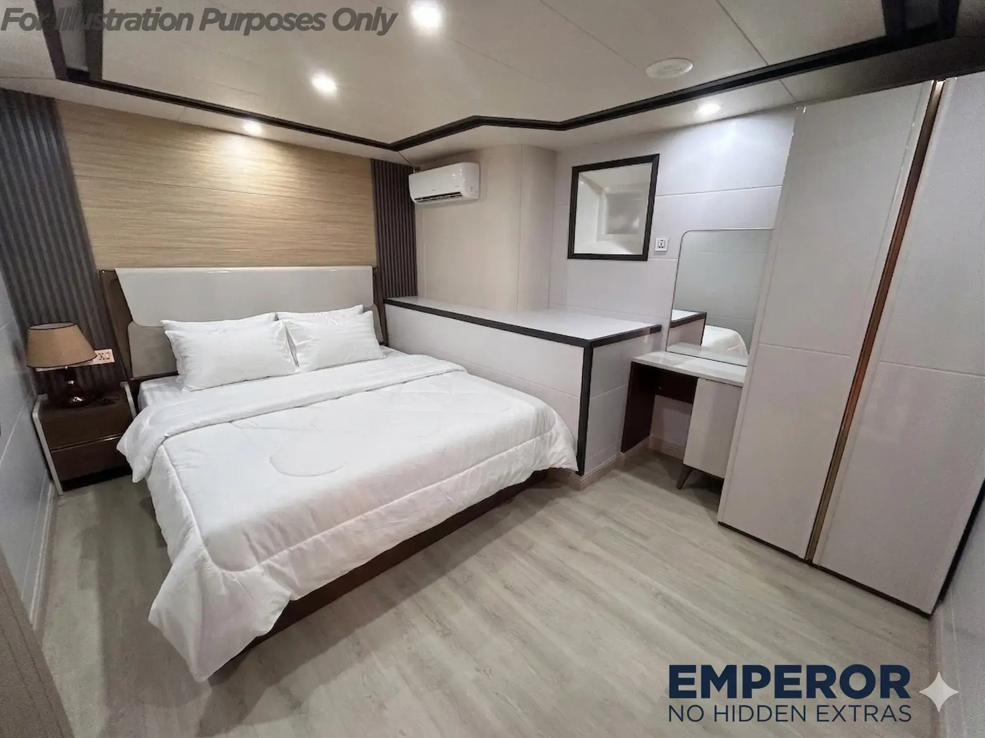 Illustration of a lower deck double cabin on Emperor Explorer II, Maldives