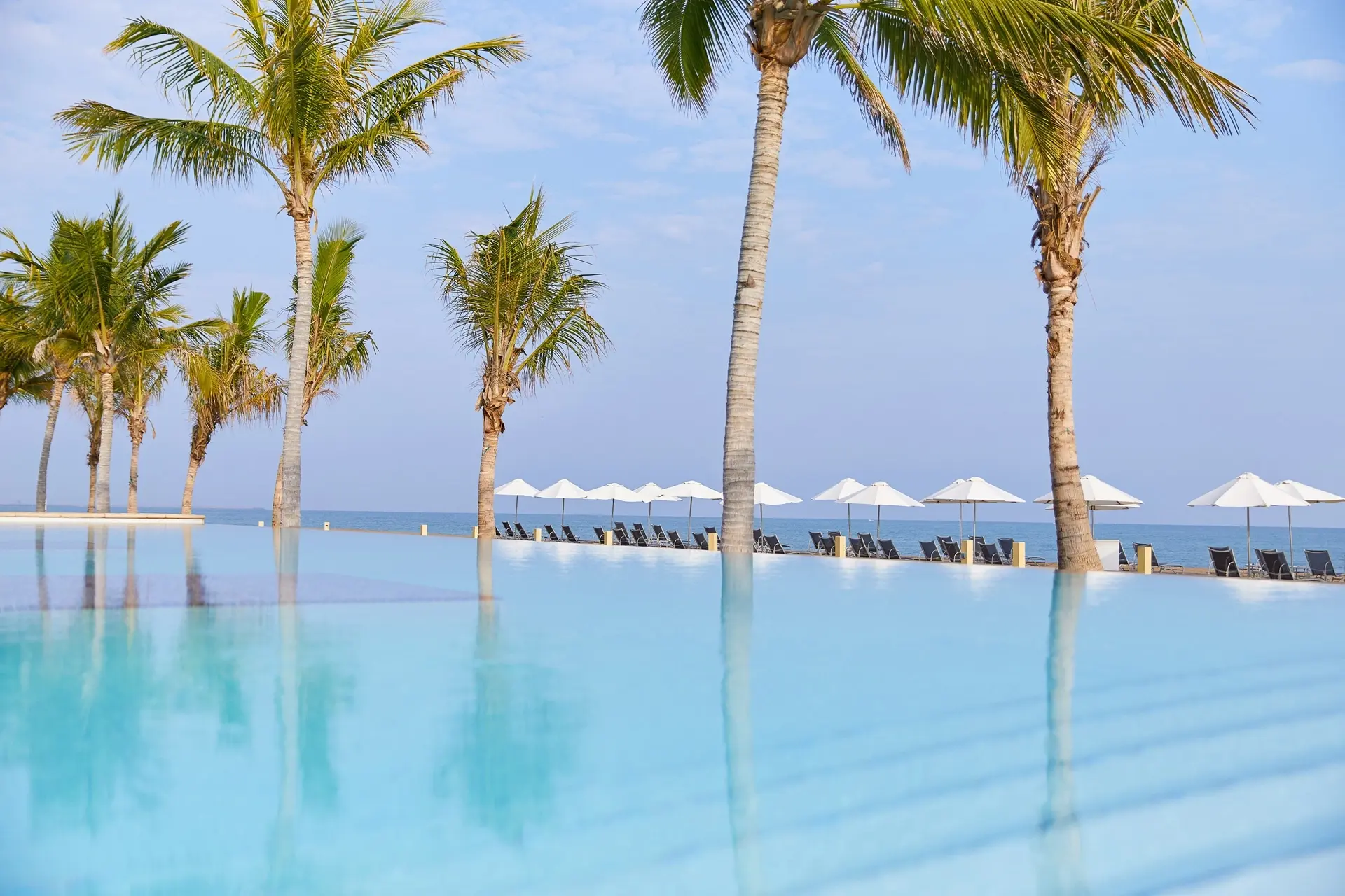 Infinity pool at Barcelo Mussanah Resort in Oman