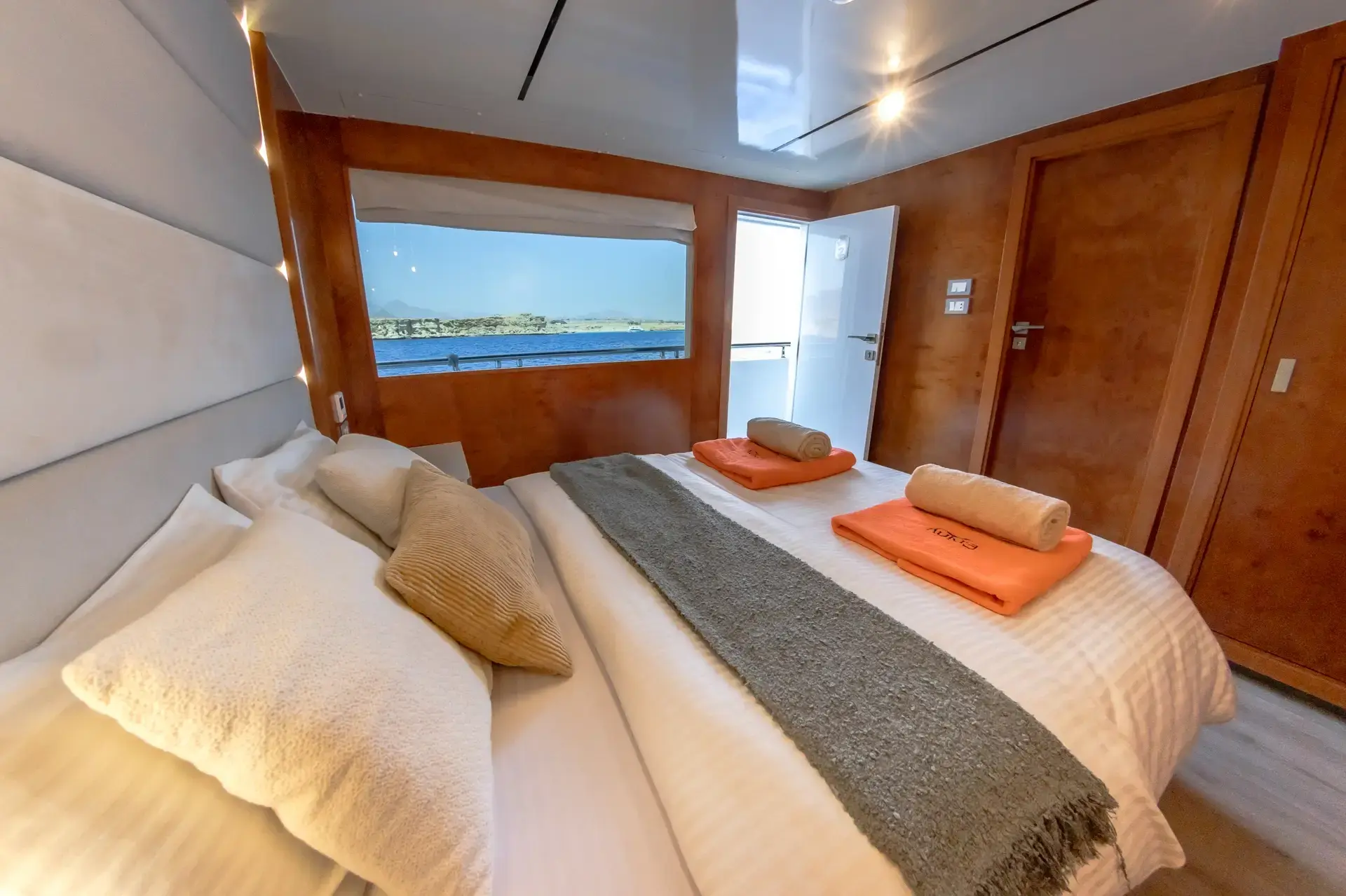 Dive deck double cabin on Eriny, Red Sea.