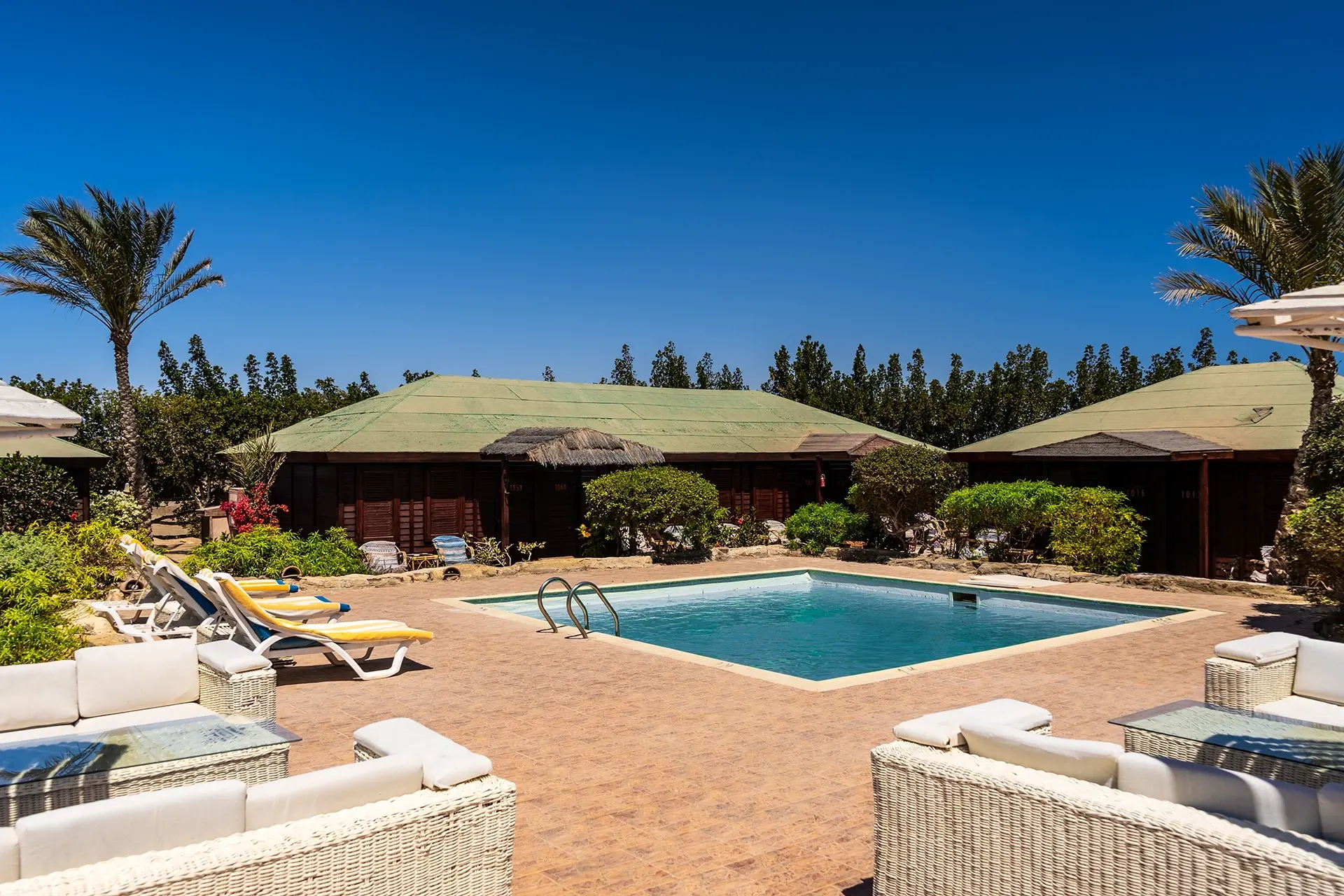 Swimming pool at Abu Dabbab Diving Lodge in Egypt
