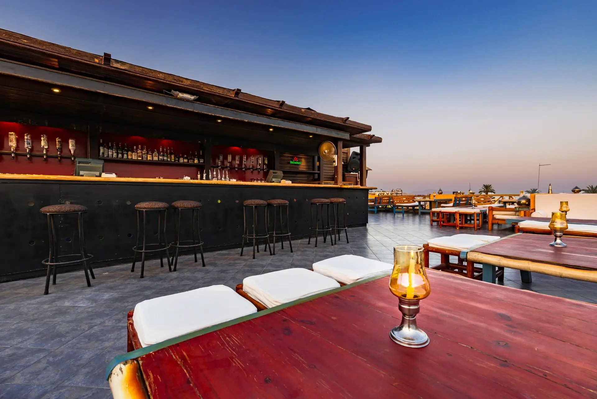Roof bar at Camel Dive Hotel in Sharm el Sheikh, Egypt