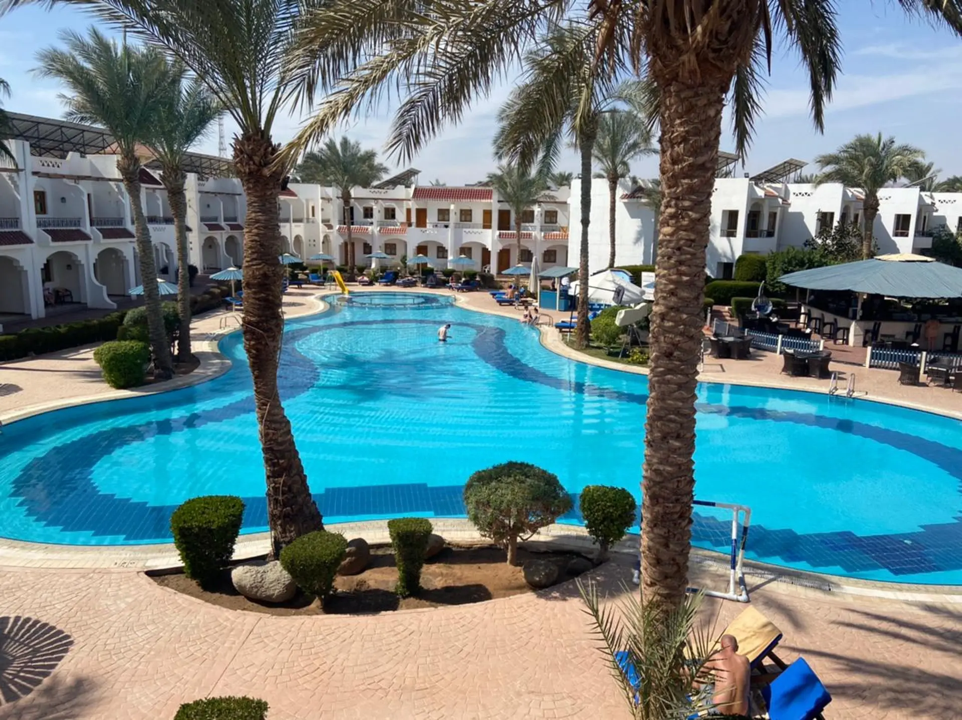 Swimming pool at Dive Inn Hotel in Ras Um Sid, Sharm El Sheikh, Egypt