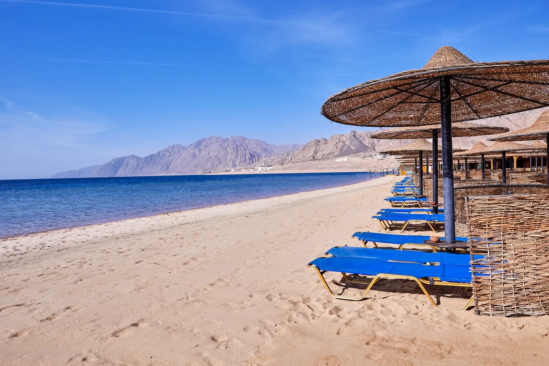 Beach at Jaz Dahabeya Hotel in Dahab, Egypt