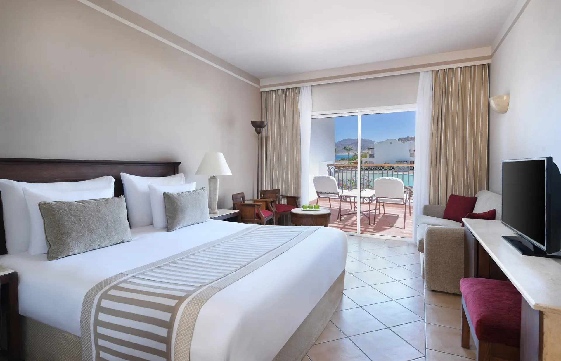 Superior queen room with partial sea view at Jaz Dahabeya Hotel in Dahab, Egypt