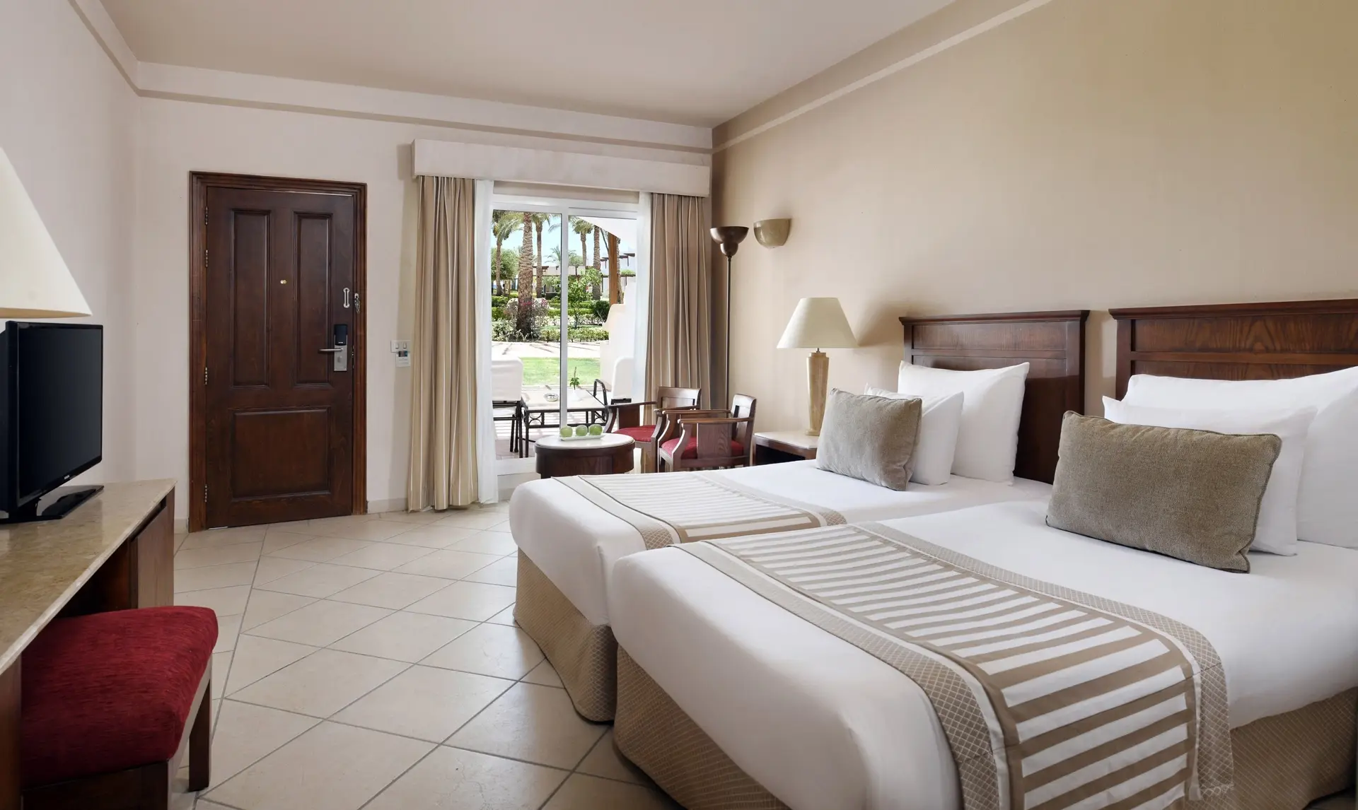 Superior twin room with garden view at Jaz Dahabeya Hotel in Dahab, Egypt