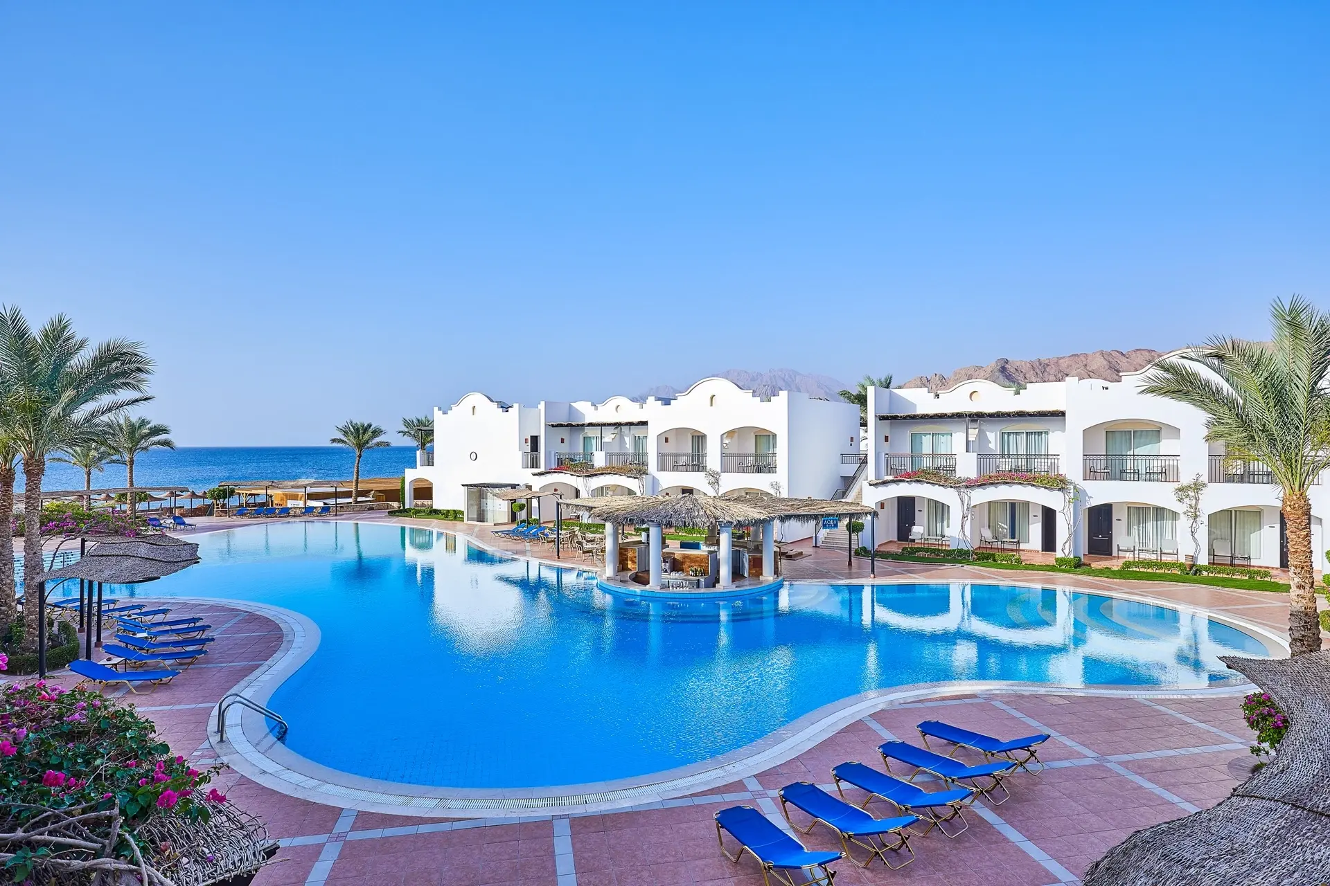 Swimming pool at Jaz Dahabeya Hotel in Dahab, Egypt