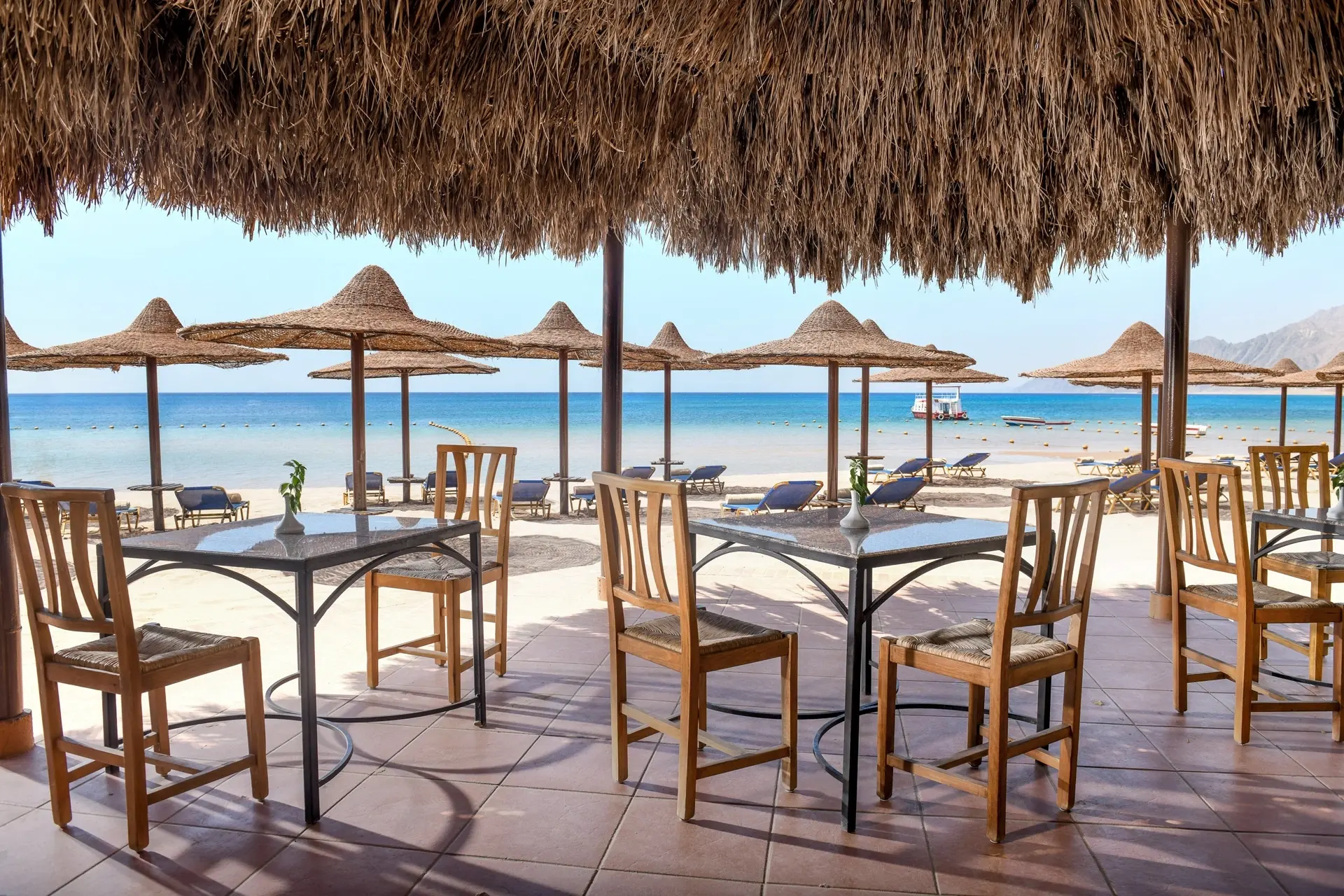 Beach bar at Jaz Dahabeya Hotel in Dahab, Egypt