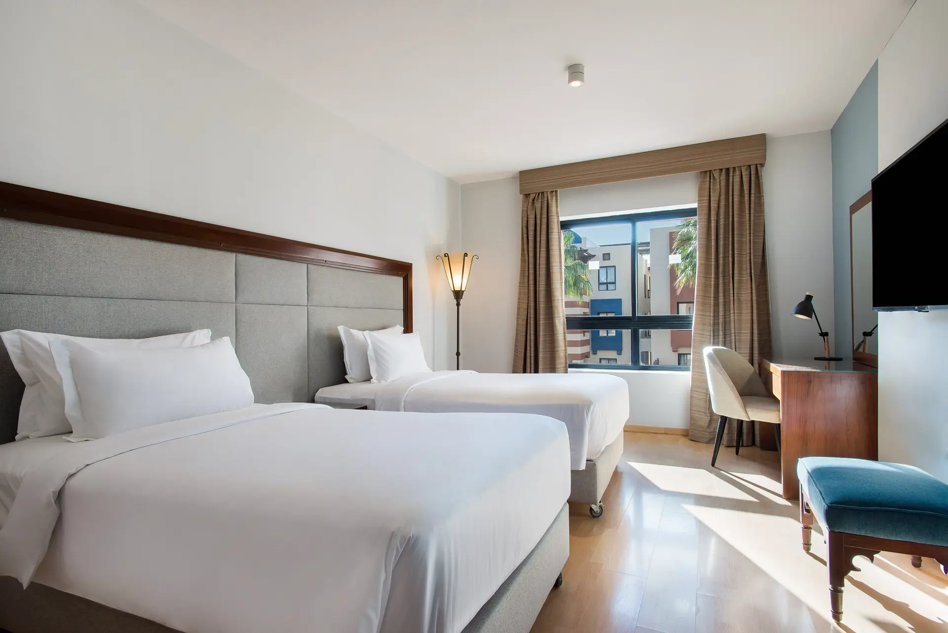 Standard bedroom at Radisson Marina Resort in Port Ghalib, Egypt