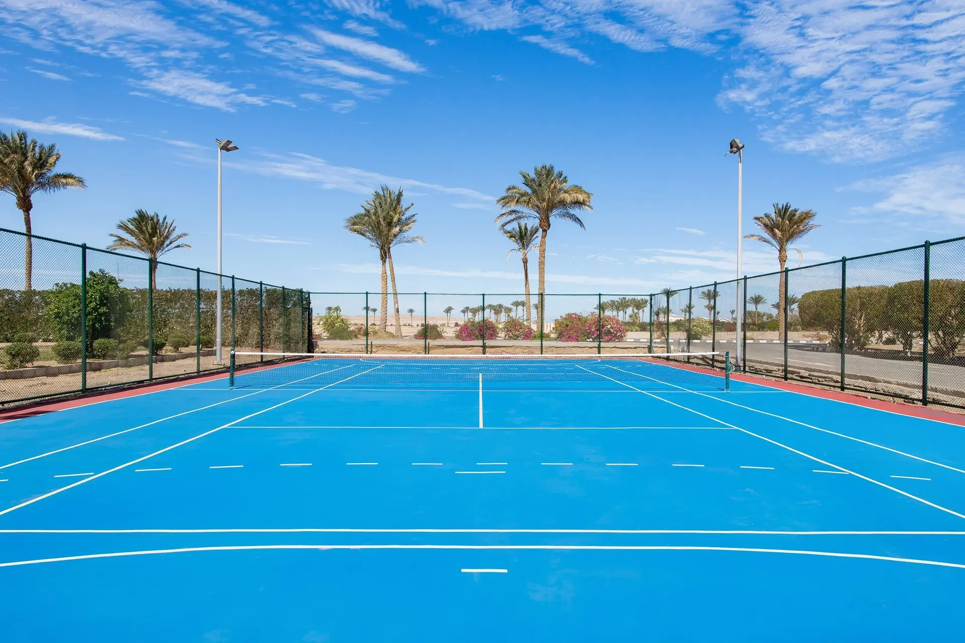 Tennis court at Radisson Marina Resort in Port Ghalib, Egypt