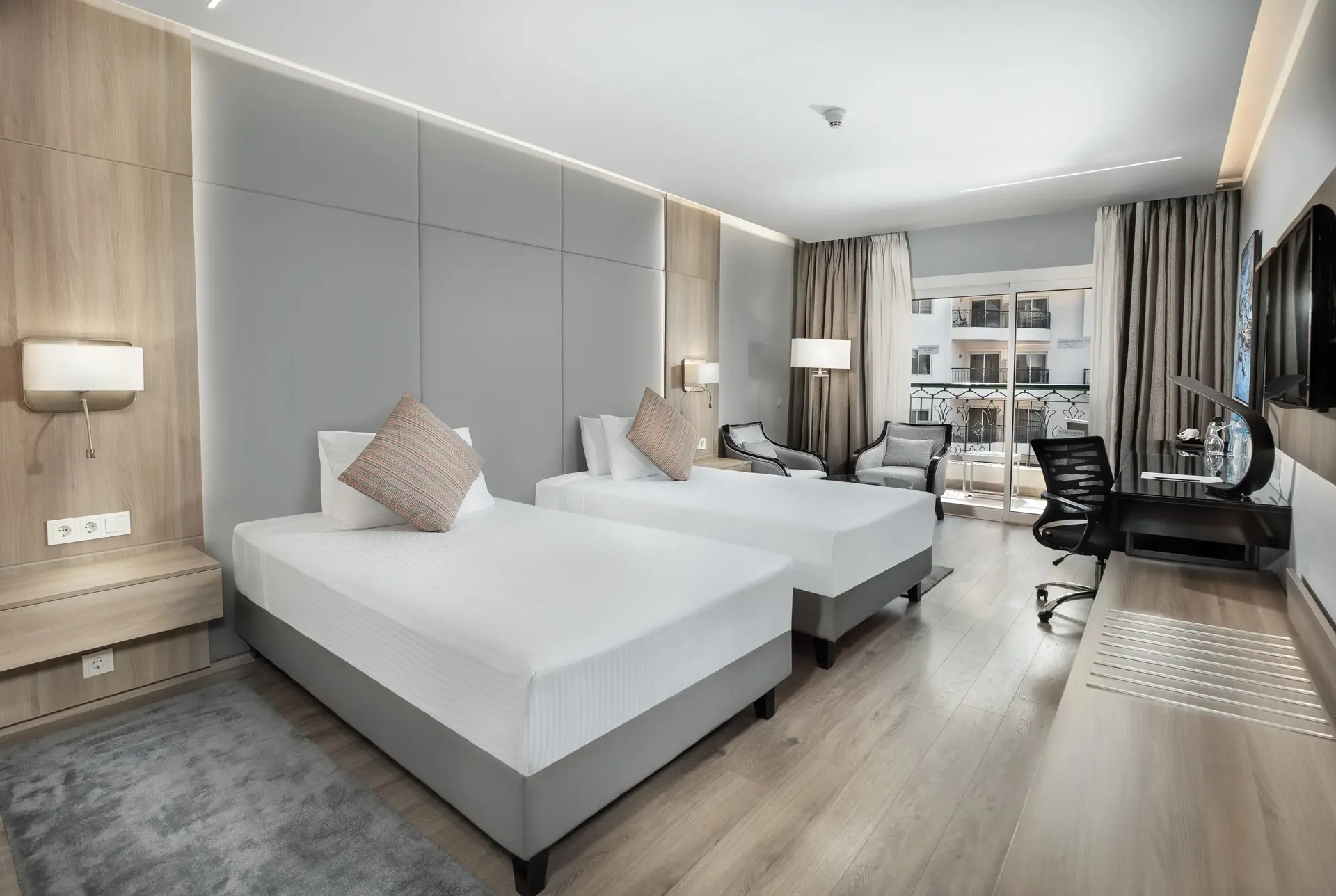 Executive patio bedroom at Steigenberger Nile Palace in Egypt