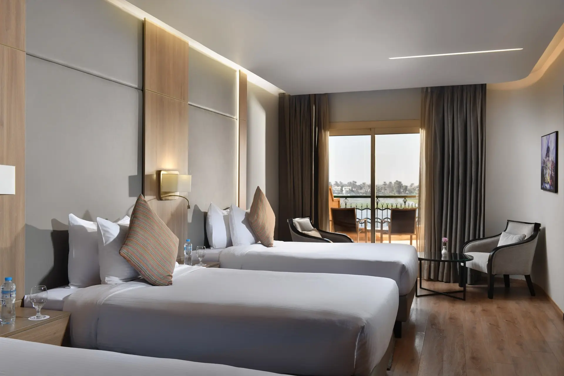 Family triple bedroom at Steigenberger Nile Palace in Egypt