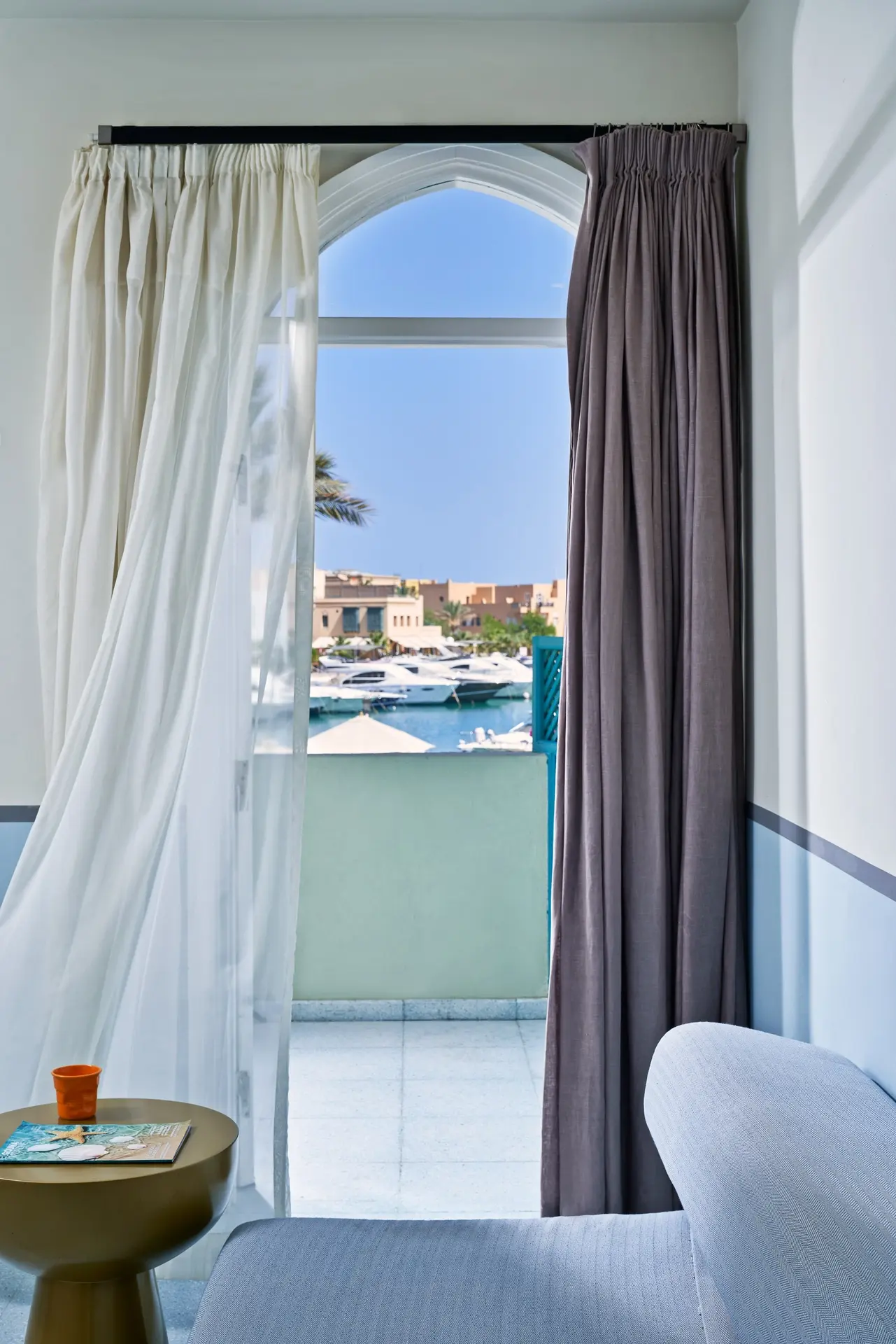 Terrace at Turtle's Inn hotel in El Gouna, Egypt