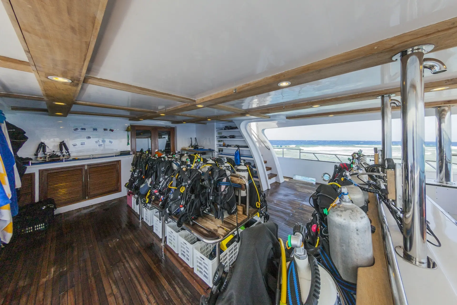 Dive deck on MV Blue Seas, Red Sea