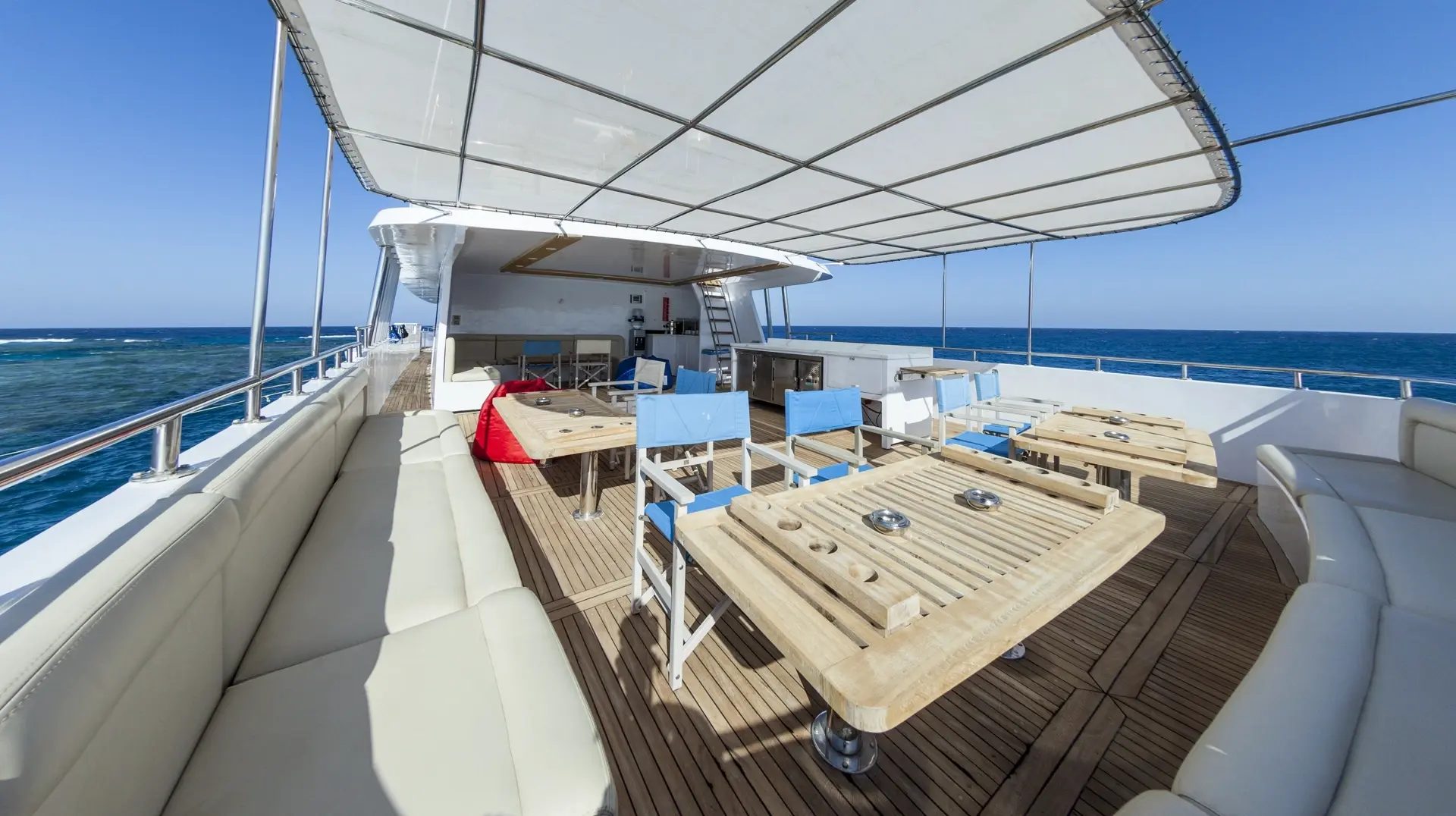Sun deck on MV Blue Seas, Red Sea